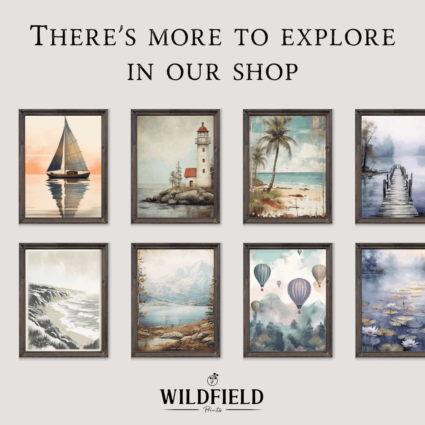 Desert Wall Art, Semi - Abstract Watercolor Print, Blue - Beige - Brown Tones - WildfieldPrints