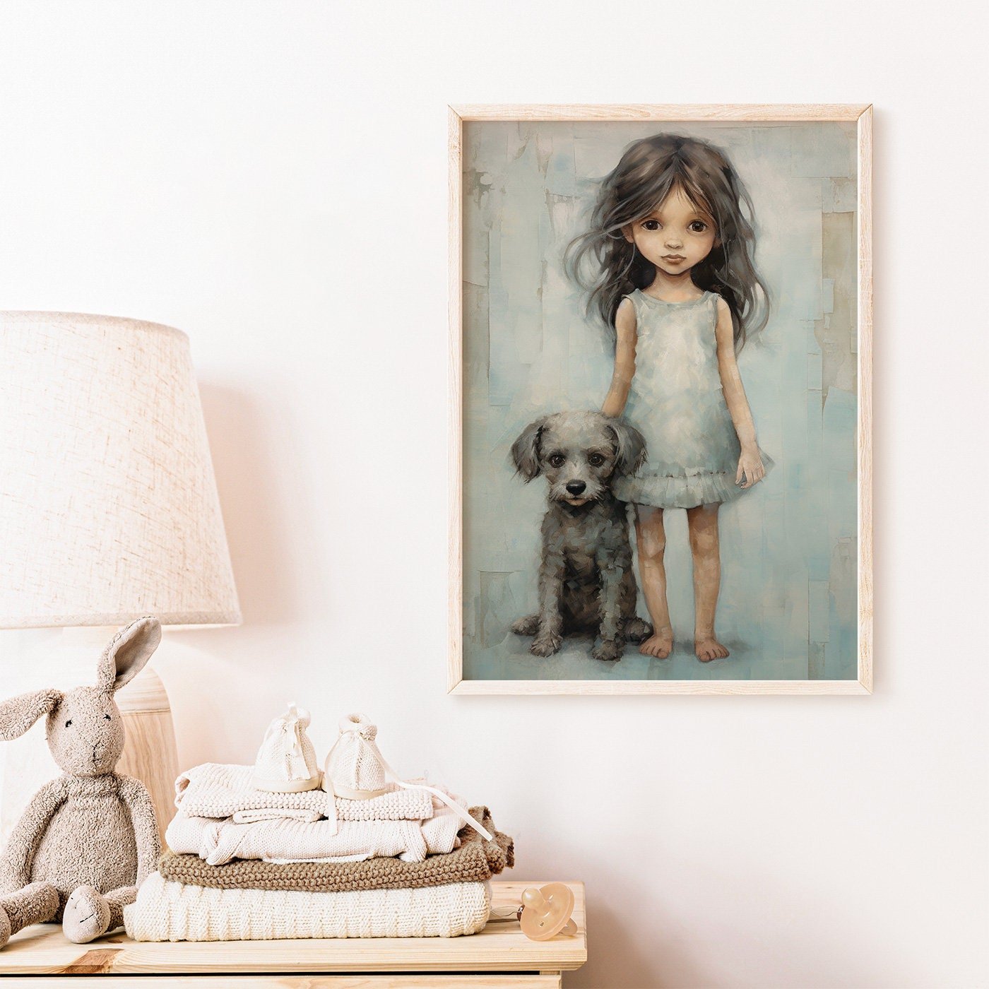 Dog Nursery Art, Cute Puppy Decor, Girls Room Wall Decor - WildfieldPrints