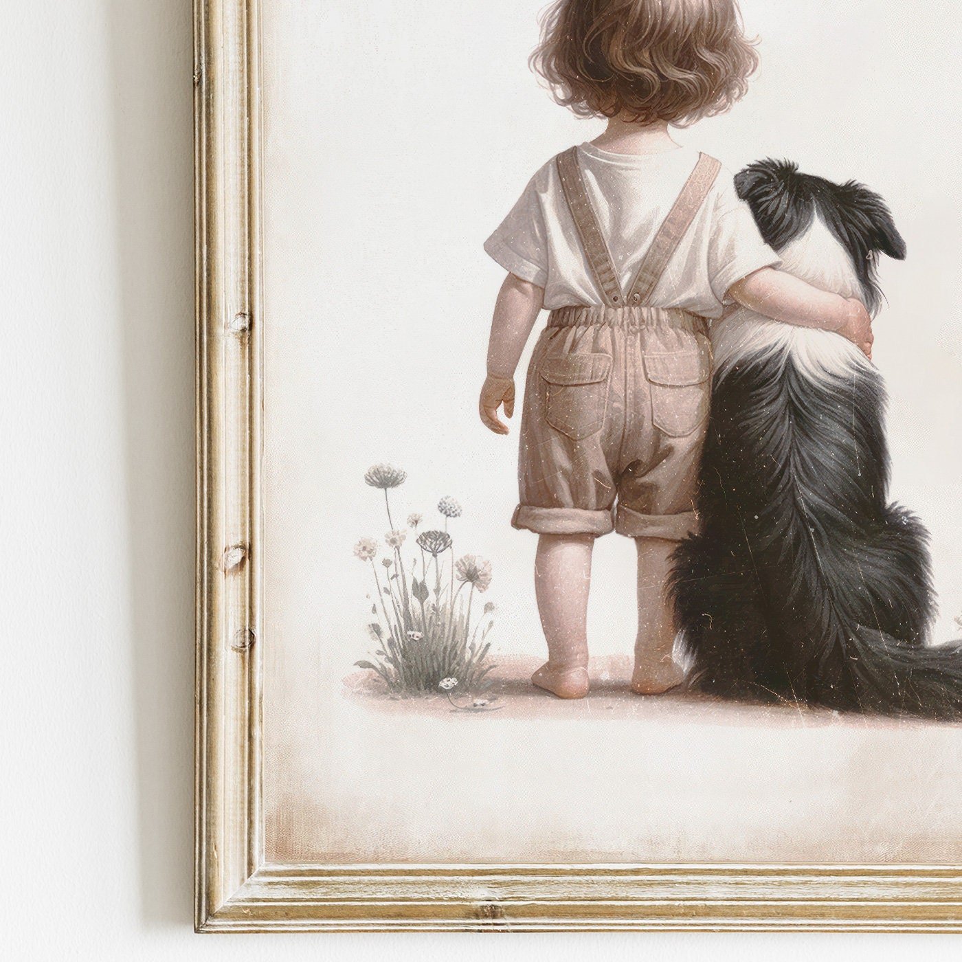 Dog Nursery Decor, Border Collie Art, Girls Room Wall Decor - WildfieldPrints