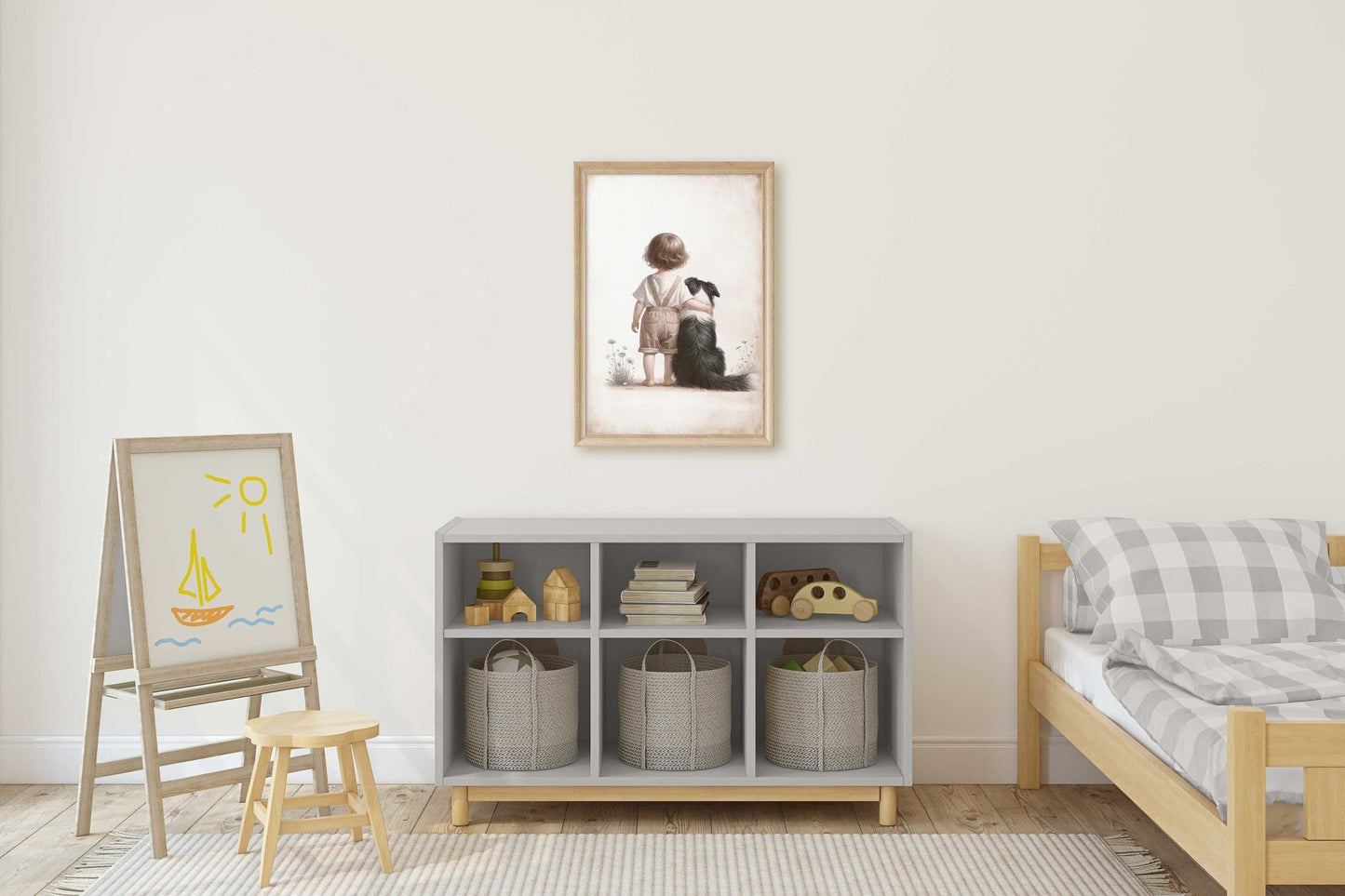 Dog Nursery Decor, Border Collie Art, Girls Room Wall Decor - WildfieldPrints