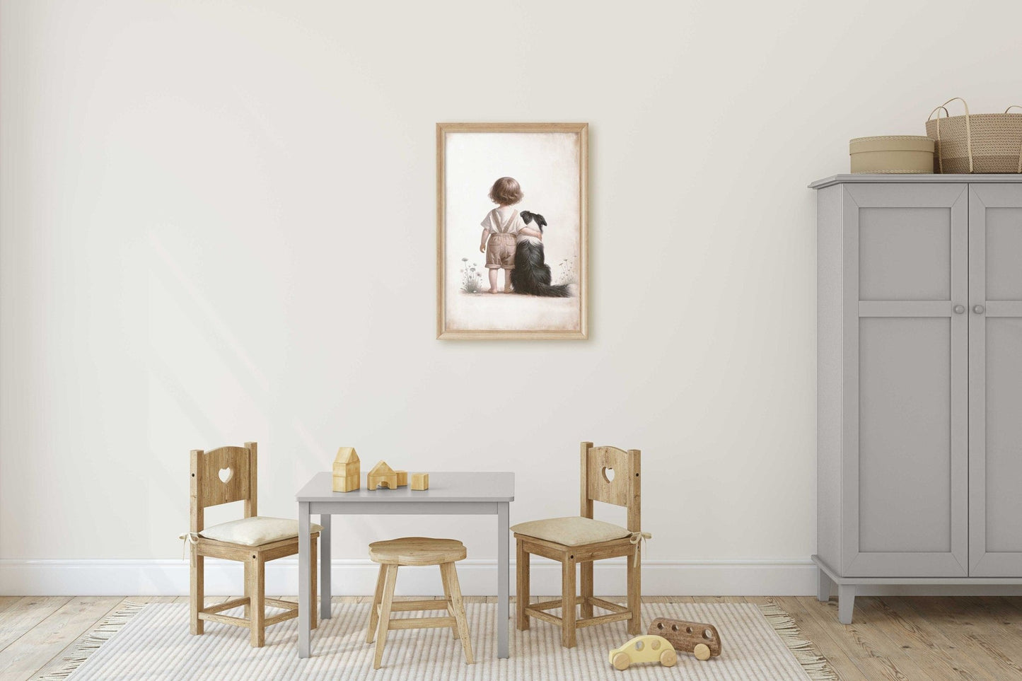 Dog Nursery Decor, Border Collie Art, Girls Room Wall Decor - WildfieldPrints