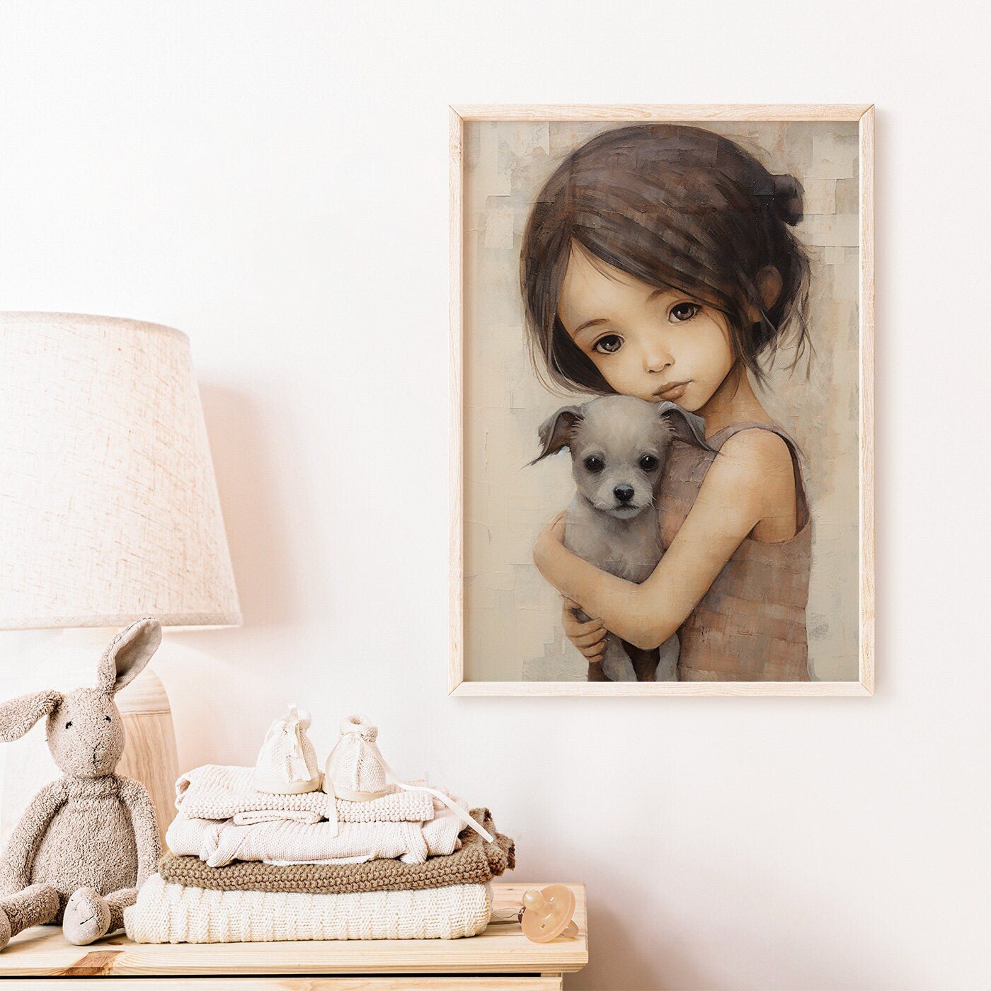 Dog Nursery Decor, Cute Animal Prints, Girls Room Wall Art - WildfieldPrints