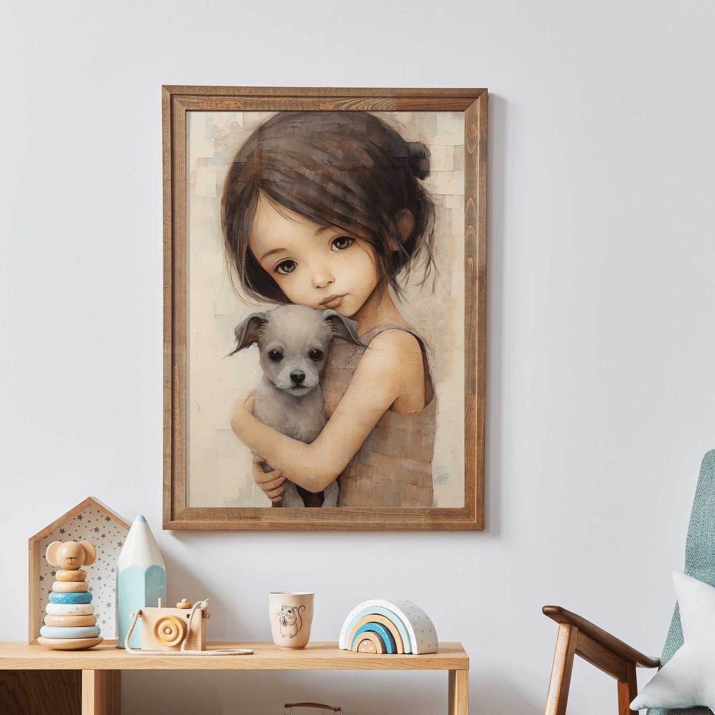 Dog Nursery Decor, Cute Animal Prints, Girls Room Wall Art - WildfieldPrints
