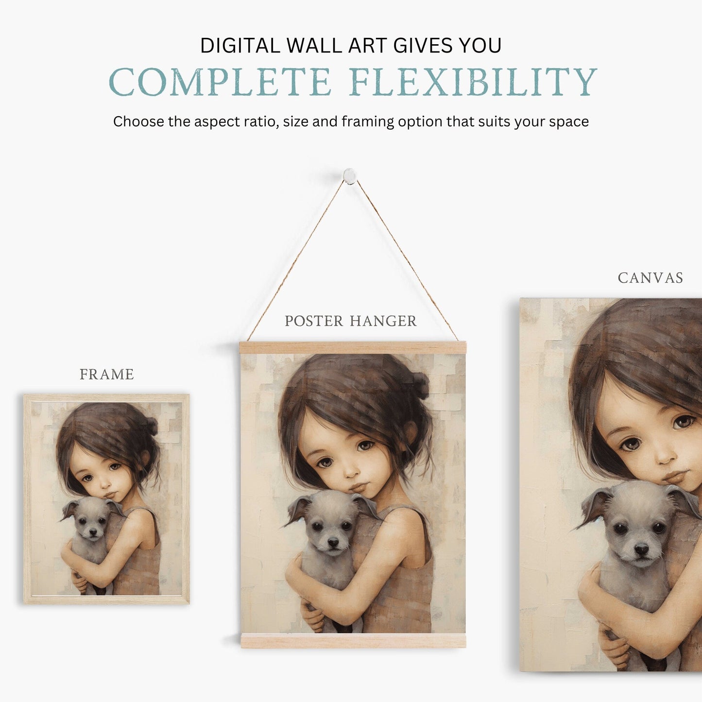 Dog Nursery Decor, Cute Animal Prints, Girls Room Wall Art - WildfieldPrints