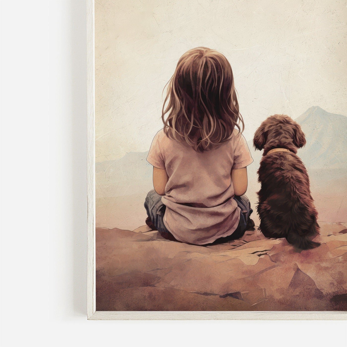 Dog Nursery Decor, Cute Puppy Wall Art, Girls Room Dog Print - WildfieldPrints