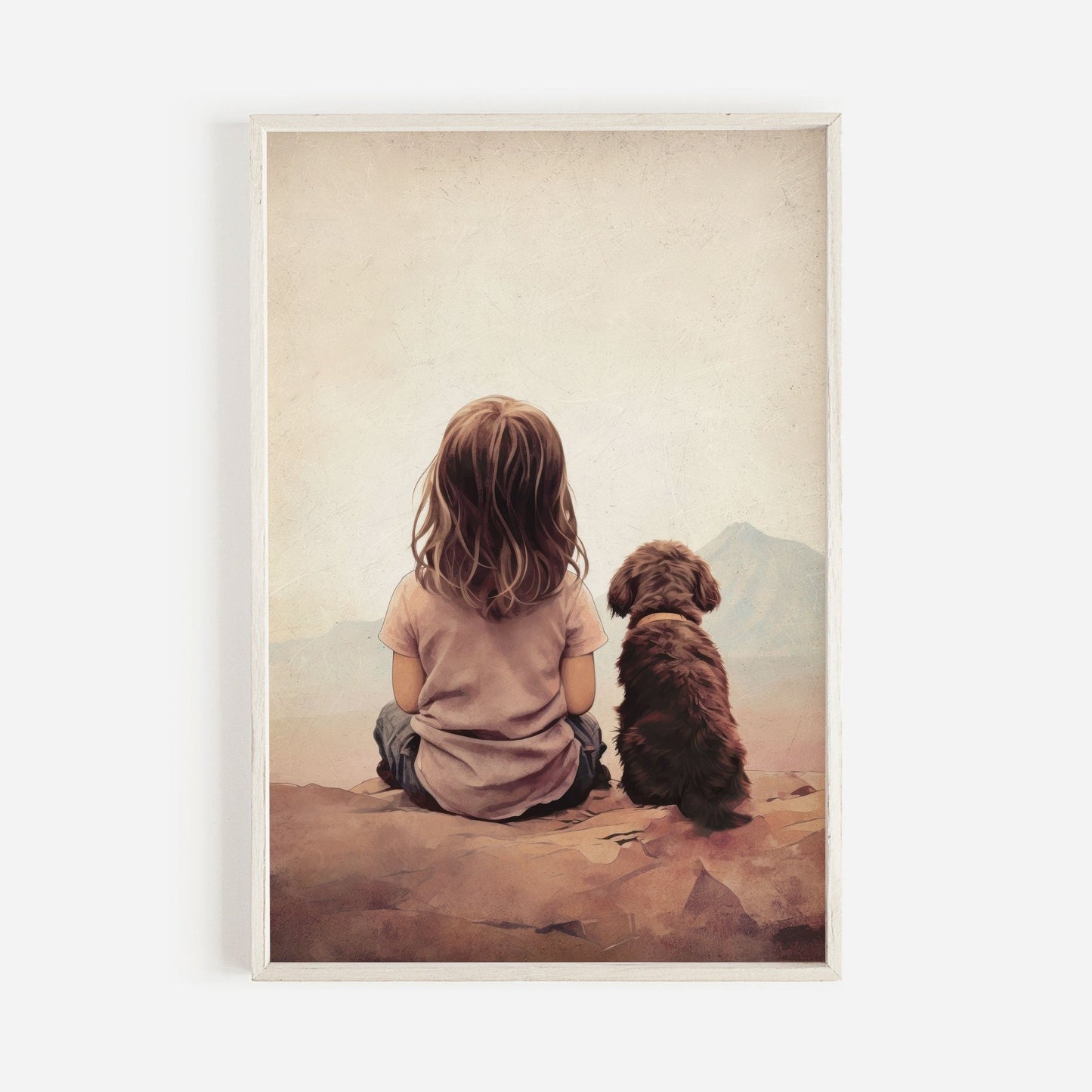 Dog Nursery Decor, Cute Puppy Wall Art, Girls Room Dog Print - WildfieldPrints
