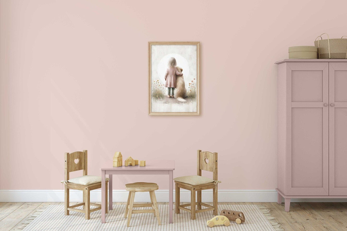 Dog Nursery Decor, Golden Retriever Wall Art, Cute Kids Room Decor - WildfieldPrints