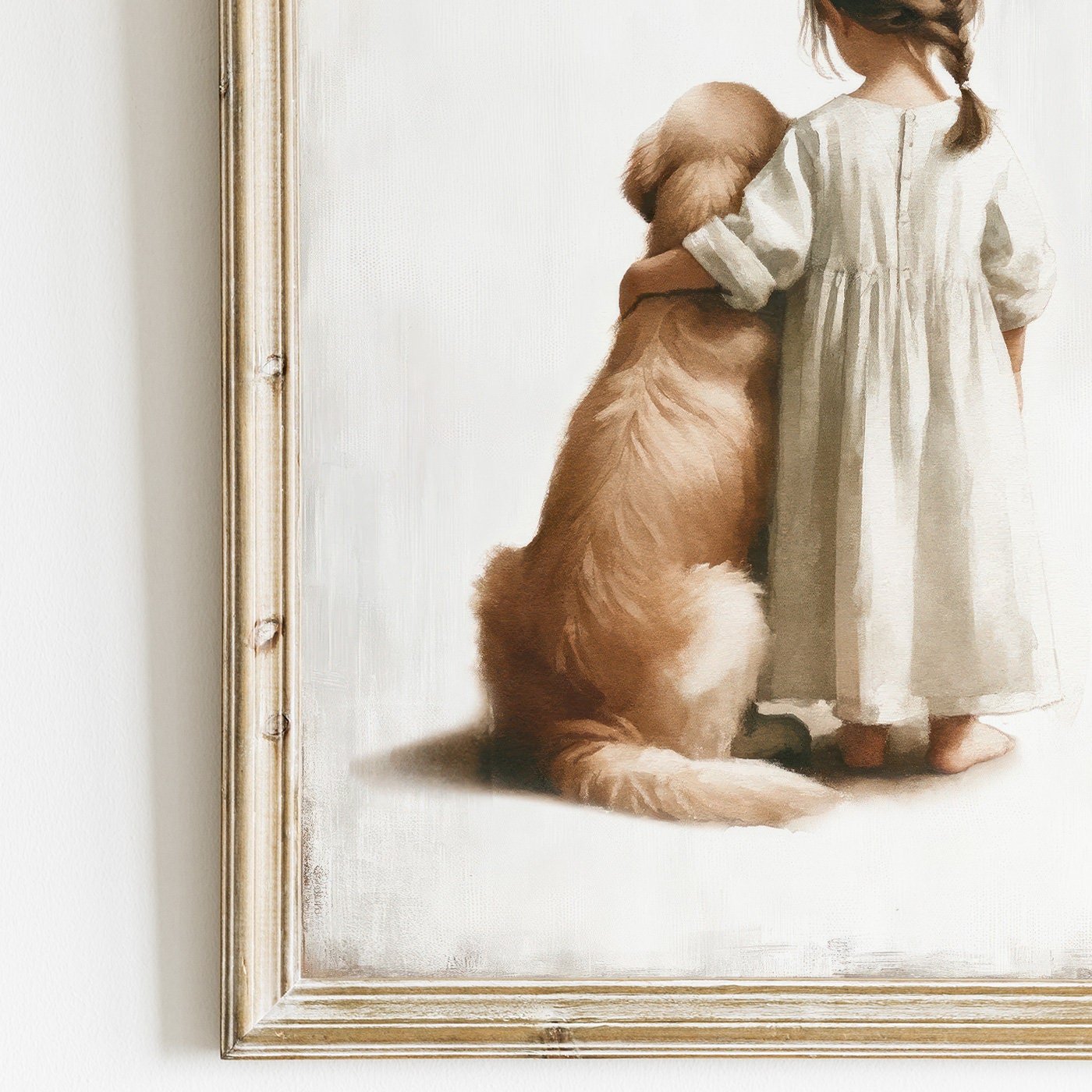 Dog Nursery Decor, Golden Retriever Wall Art, Girls Room Print - WildfieldPrints
