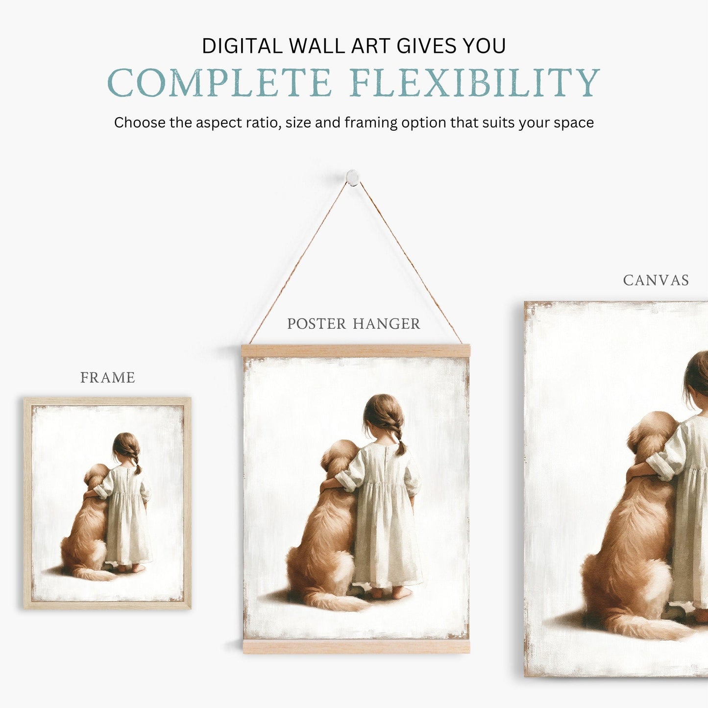 Dog Nursery Decor, Golden Retriever Wall Art, Girls Room Print - WildfieldPrints