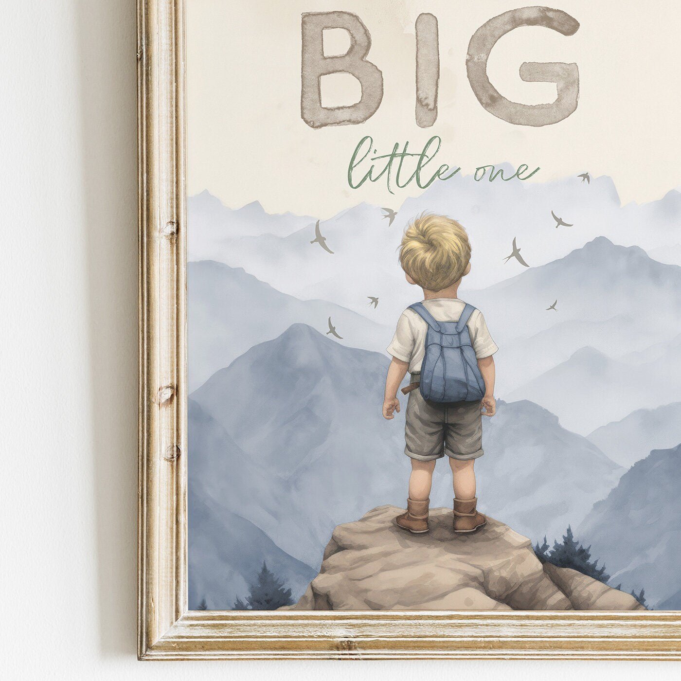 Dream Big Little One, Adventure Nursery Decor, Quote Art for Boys Room - WildfieldPrints