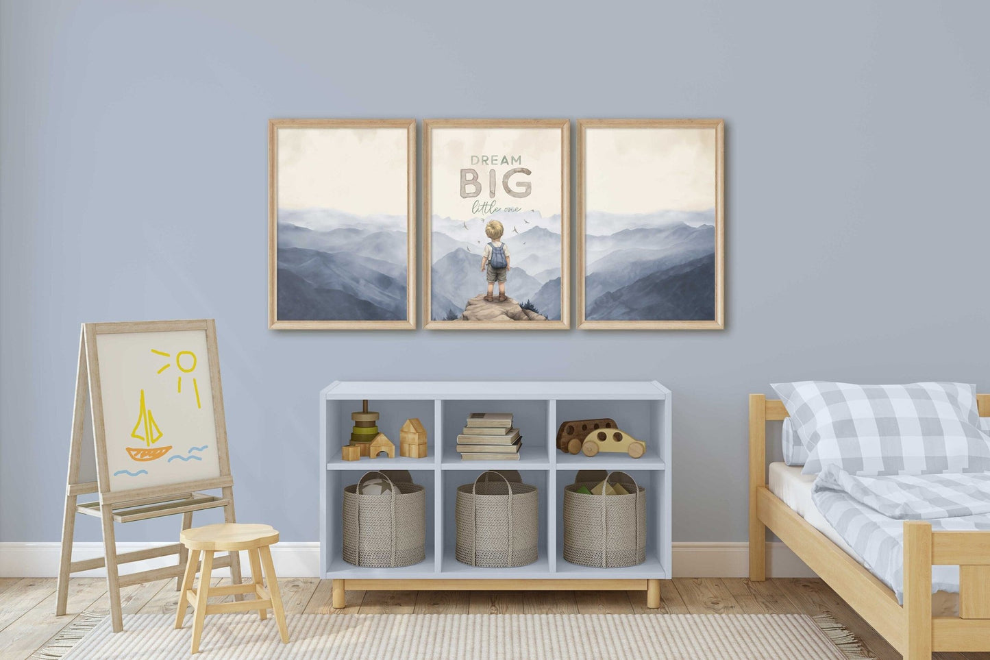 Dream Big Little One, Adventure Nursery Decor, Quote Art for Boys Room - WildfieldPrints