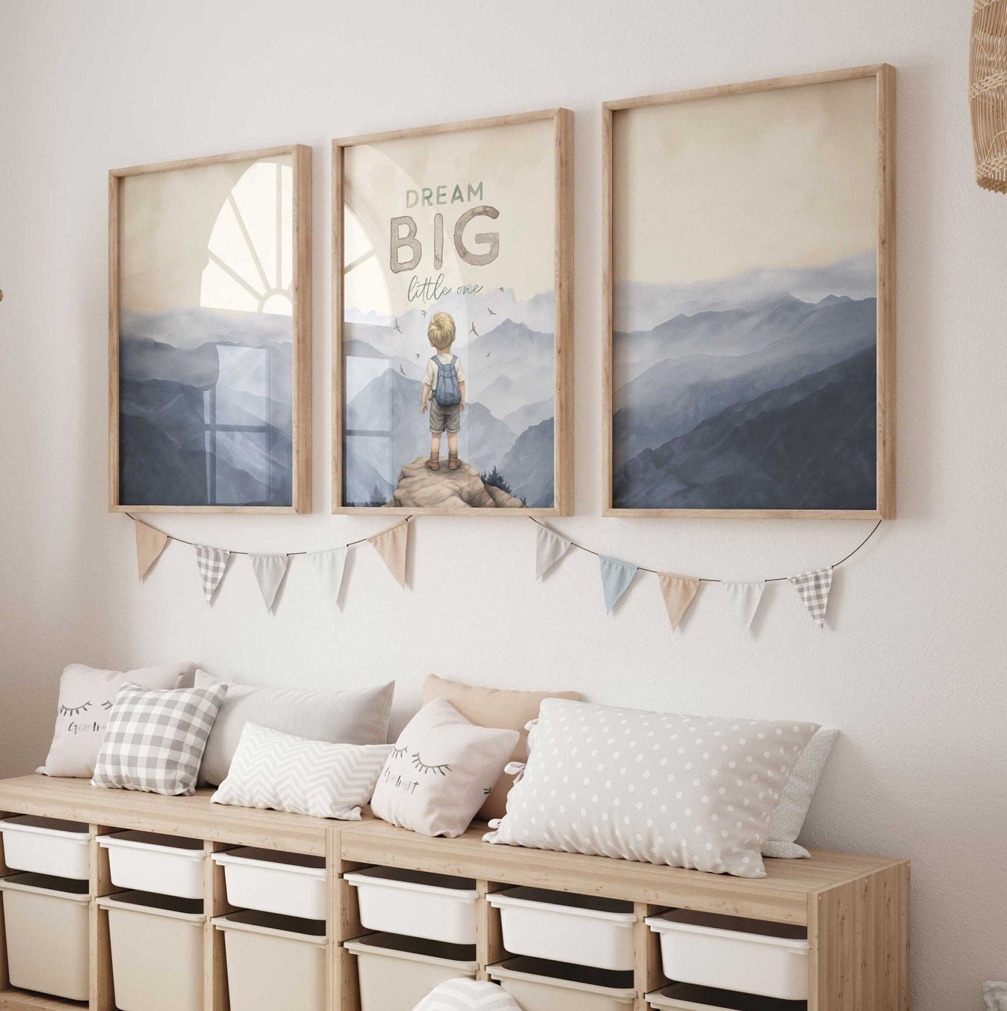 Dream Big Little One, Adventure Nursery Decor, Quote Art for Boys Room - WildfieldPrints