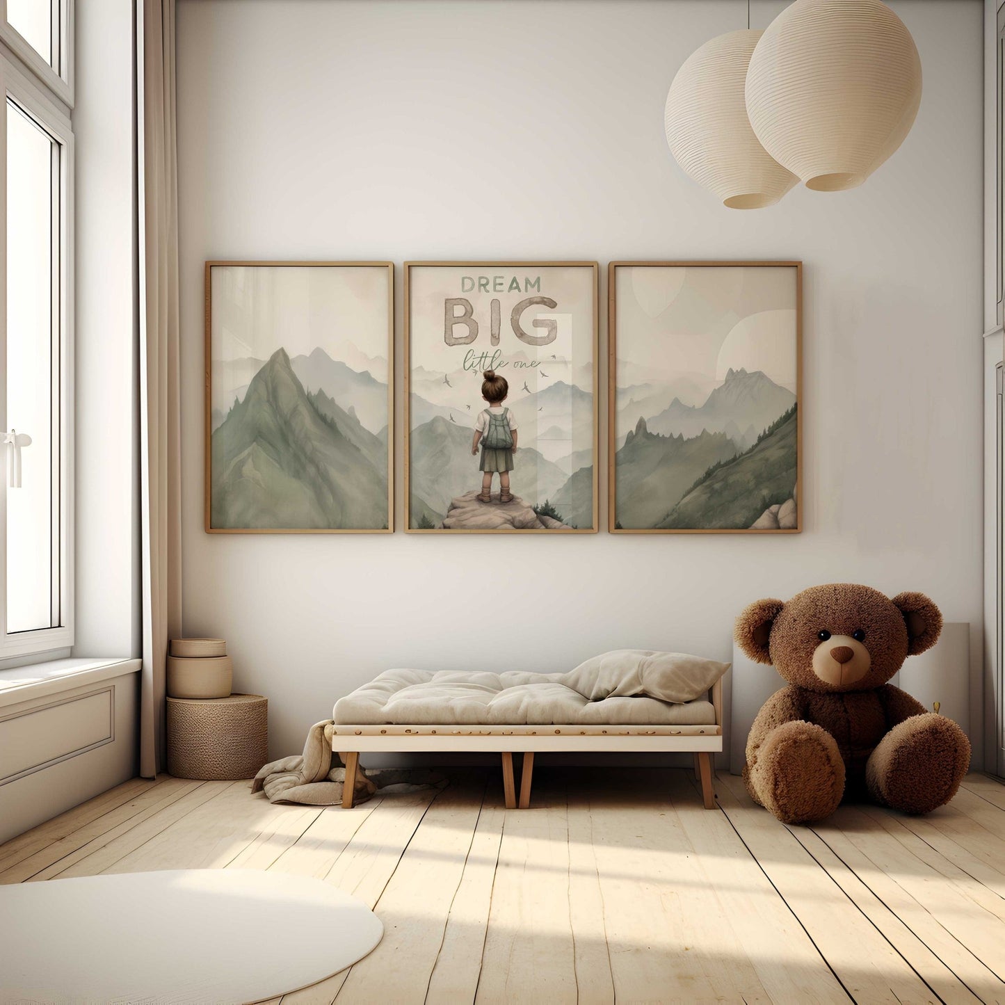 Dream Big Little One, Adventure Quote Nursery Art, Inspirational Decor - WildfieldPrints