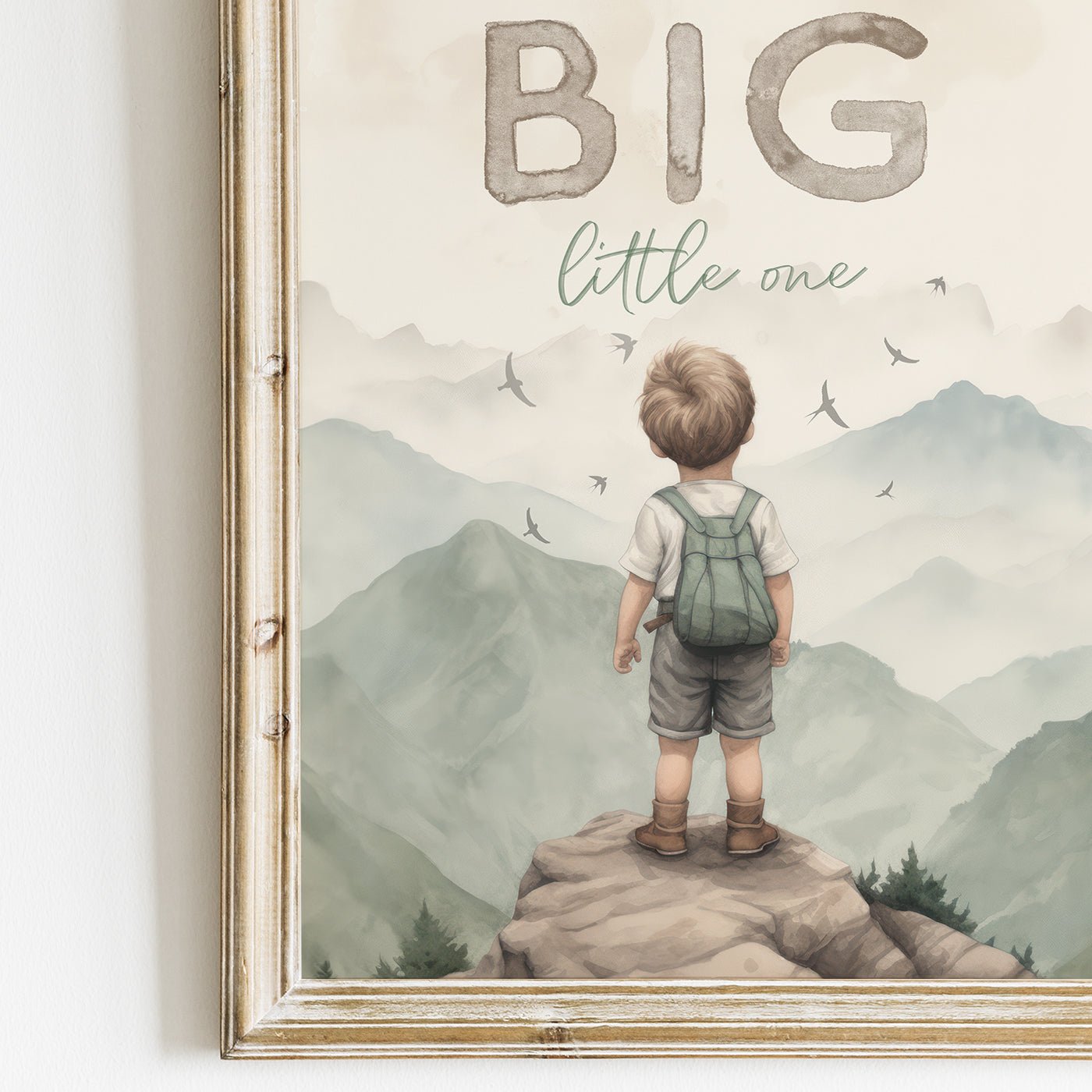 Dream Big Little One, Boy Nursery Quote Art, Adventure Room Decor - WildfieldPrints