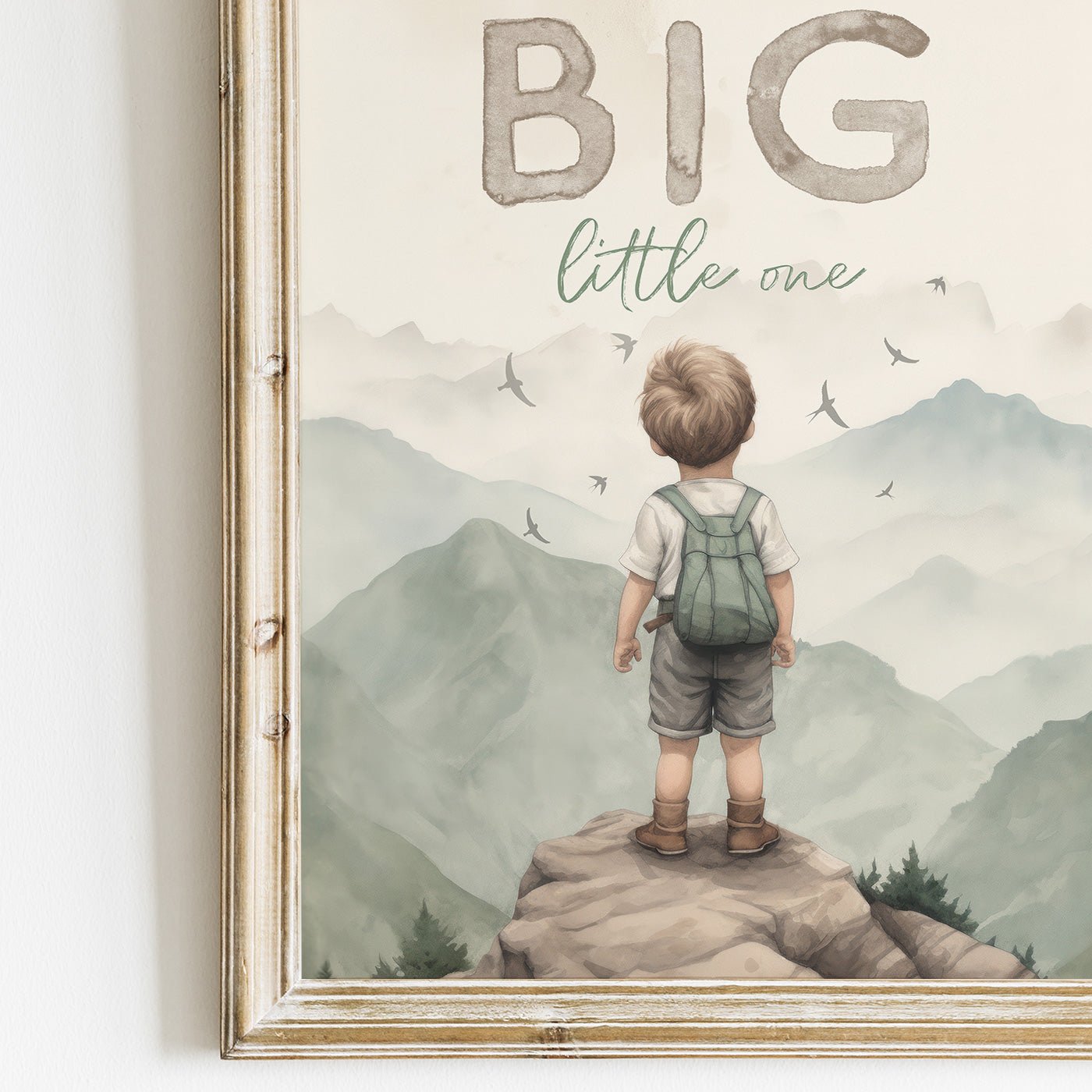 Dream Big Little One, Boys Room Wall Art, Adventure Decor, Mountain Theme - WildfieldPrints