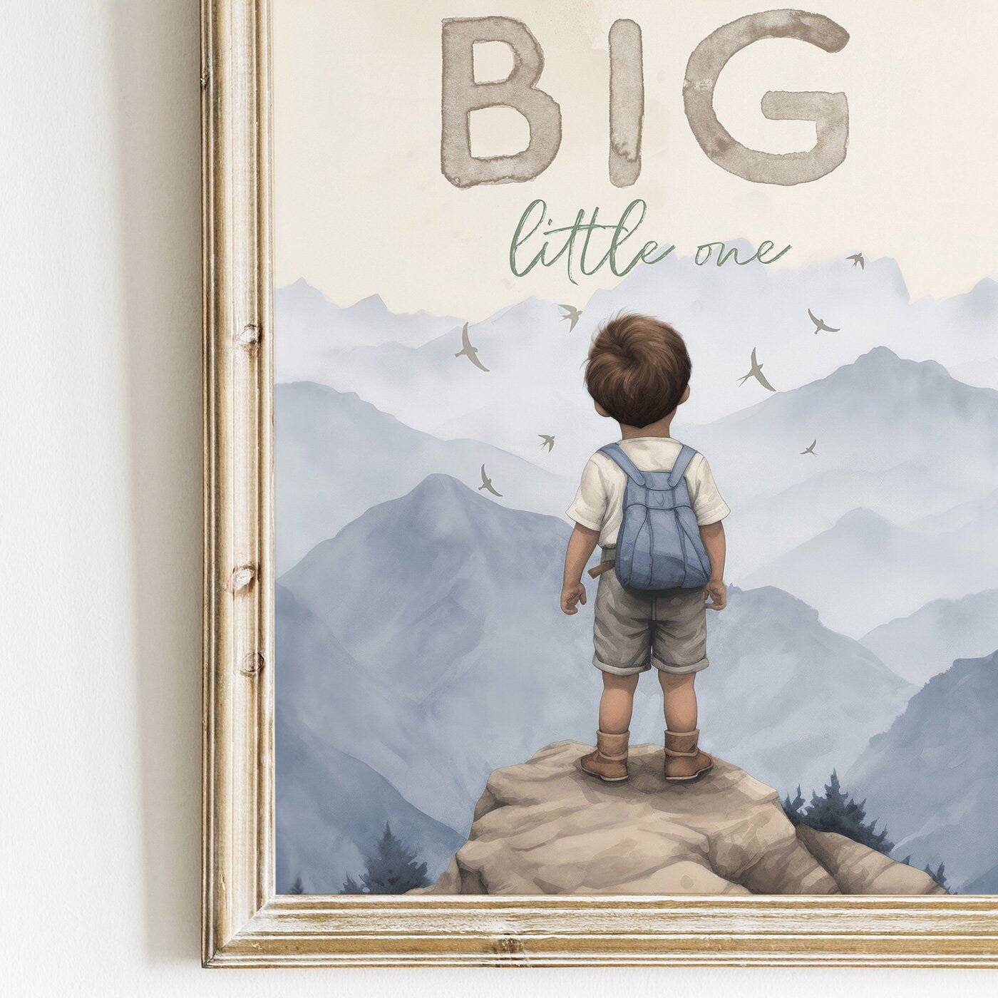 Dream Big Little One, Boys Room Wall Art, Adventure Decor, Mountain Theme - WildfieldPrints