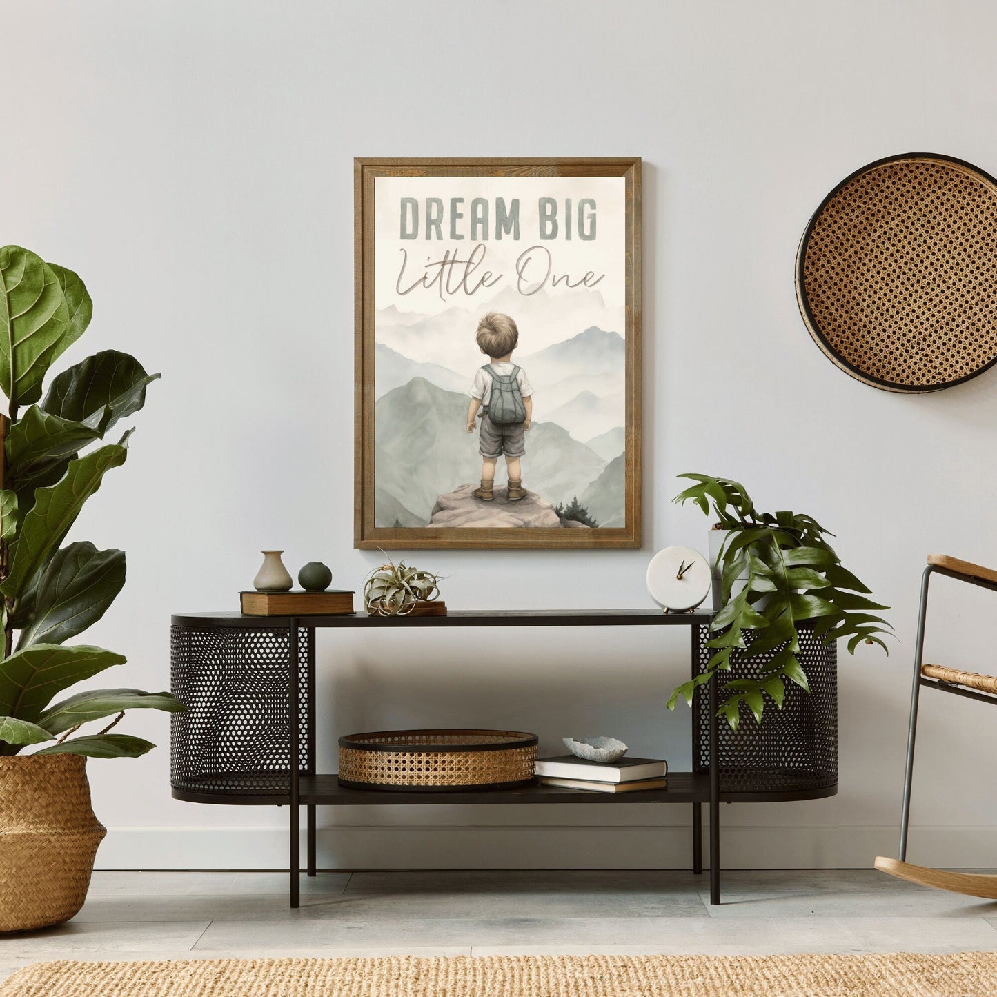 Dream Big Little One, Inspirational Quote Boy, Mountain Nursery Decor - WildfieldPrints