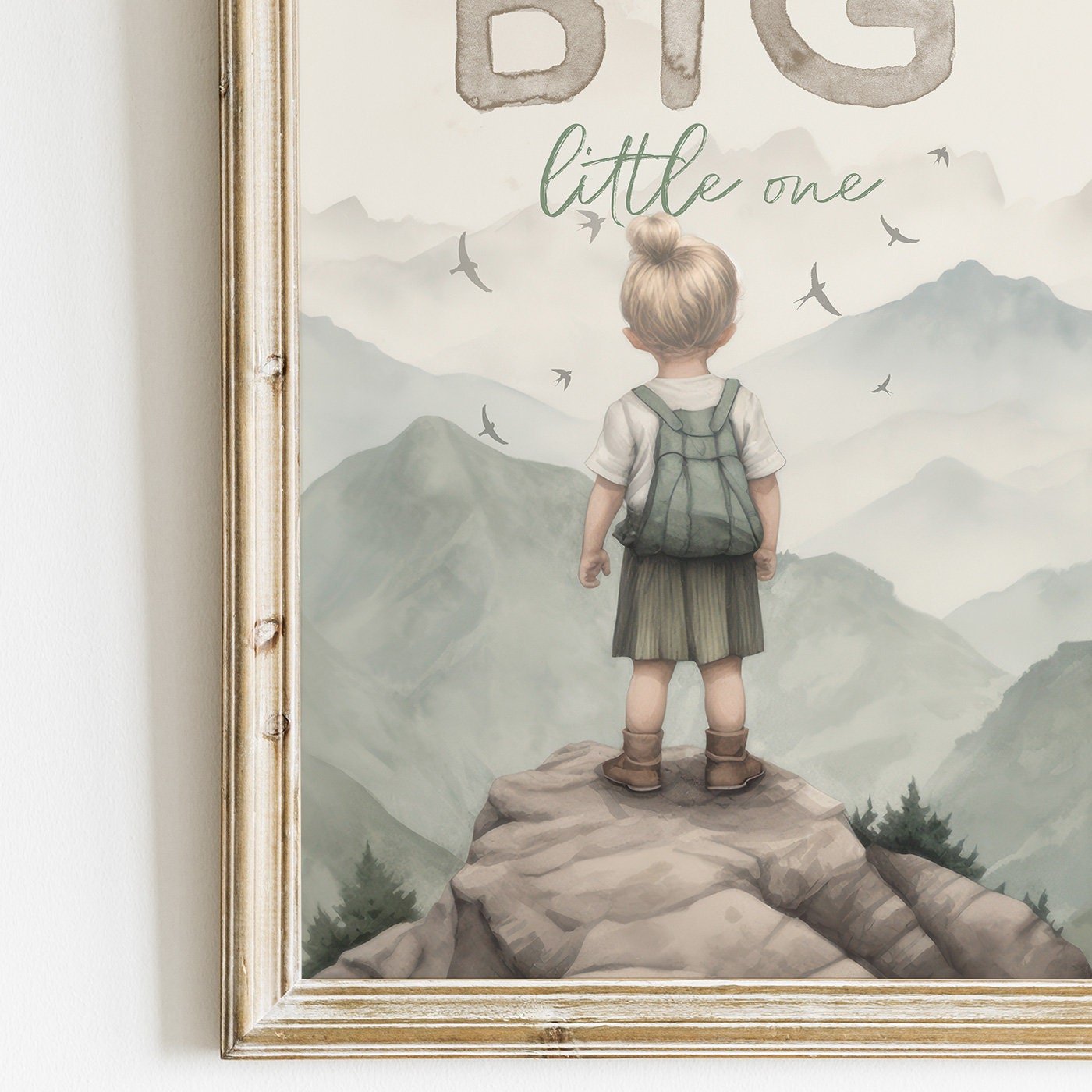 Dream Big Little One, Nursery Quote Wall Art, Adventure Decor - WildfieldPrints