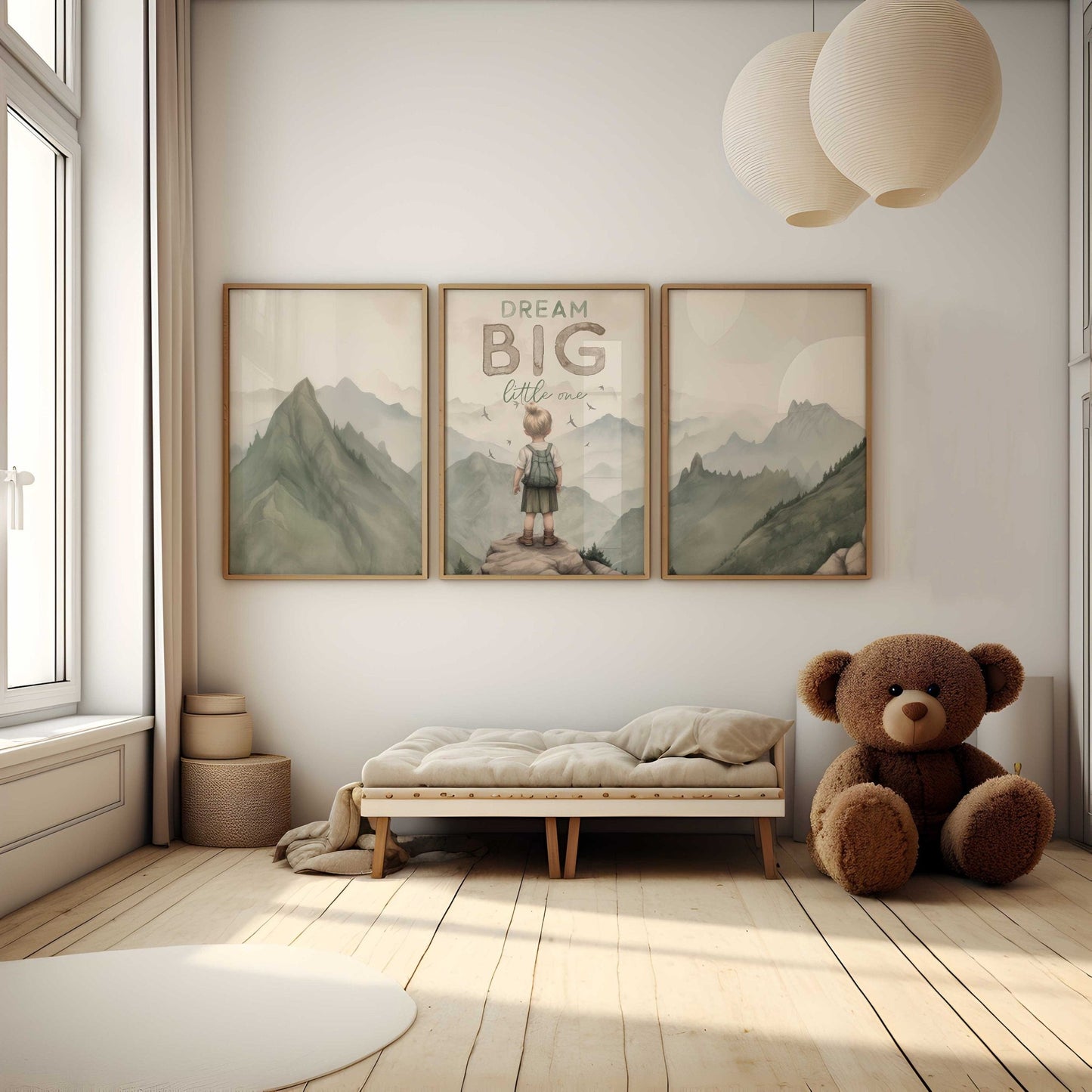 Dream Big Little One, Nursery Quote Wall Art, Adventure Decor - WildfieldPrints