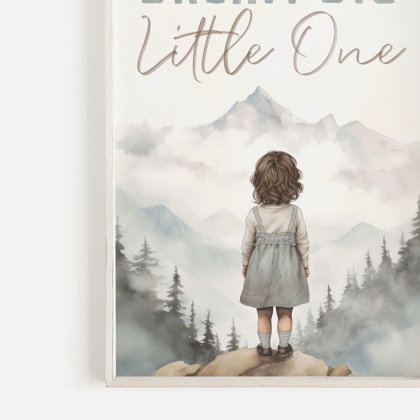 Dream Big Little One, Nursery Quote Wall Art, Girl's Adventure Decor - WildfieldPrints