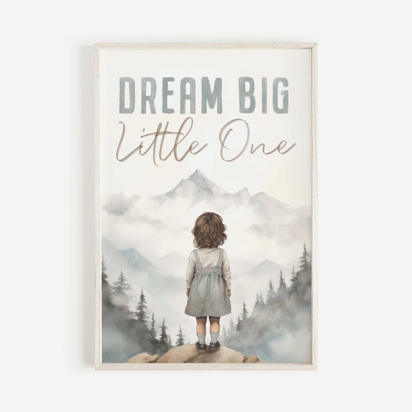 Dream Big Little One, Nursery Quote Wall Art, Girl's Adventure Decor - WildfieldPrints