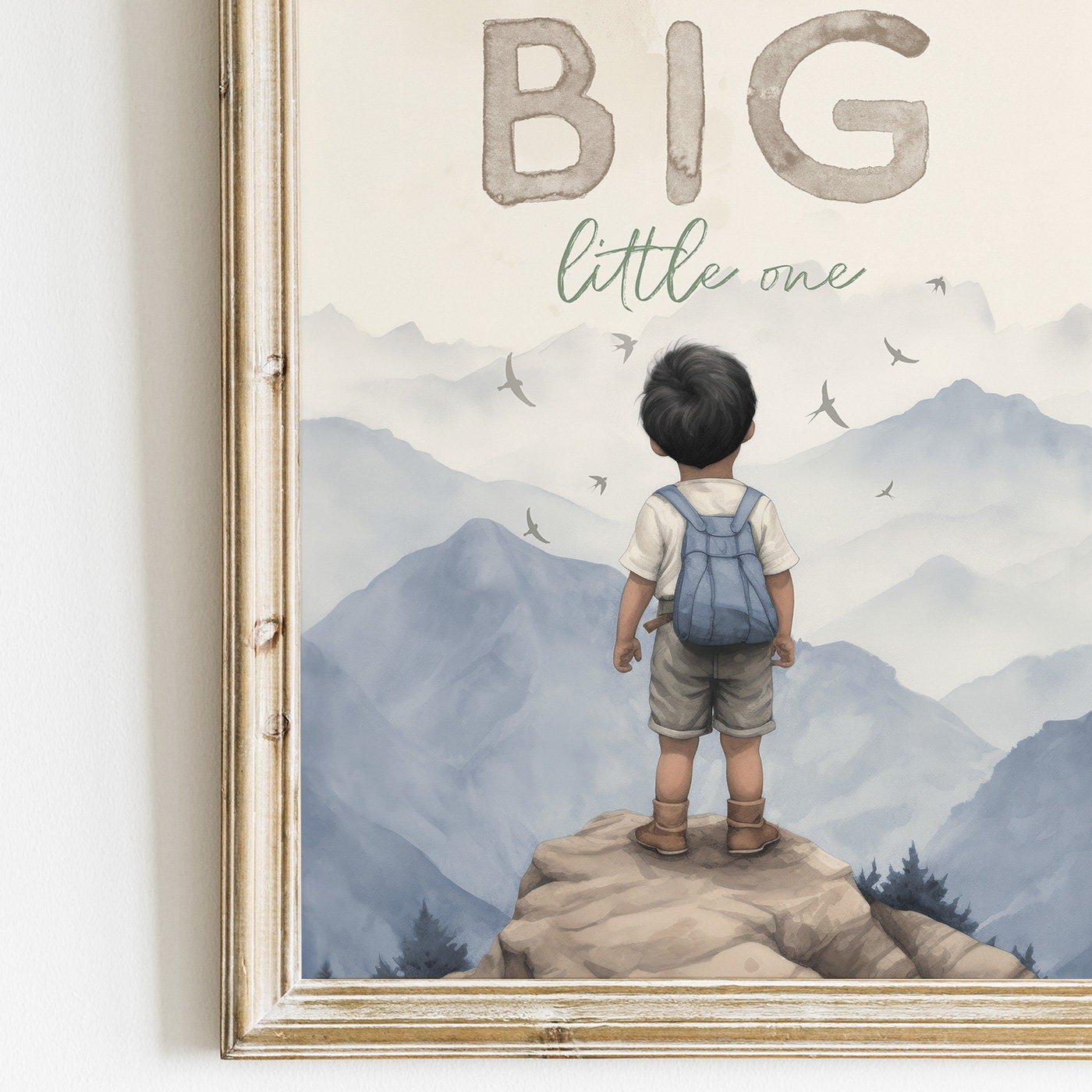 Dream Big Little One Print, Adventure Nursery Decor, Boys Room Art - WildfieldPrints
