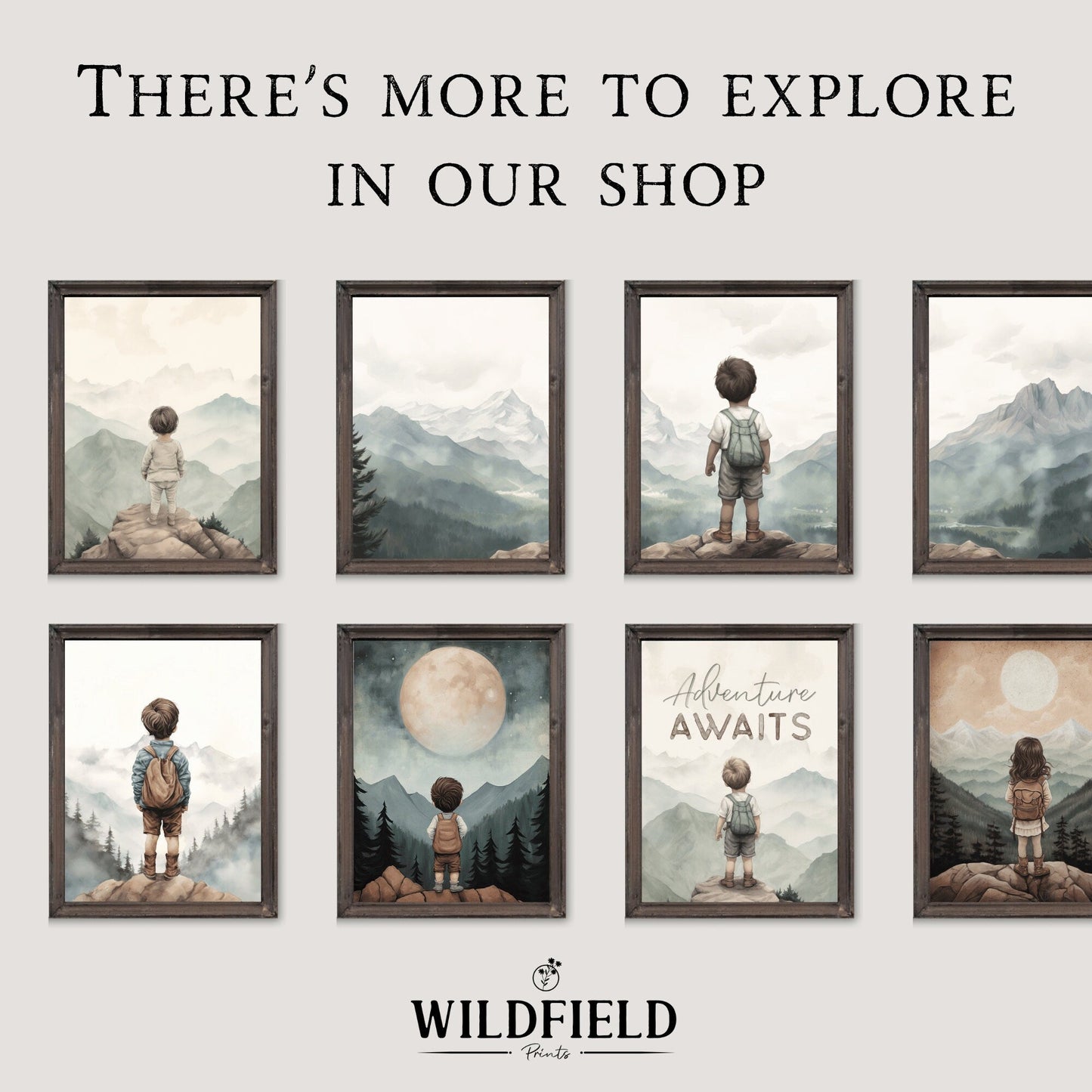 Dream Big Little One Quote Print, Adventure Wall Decor, Boys Room - WildfieldPrints