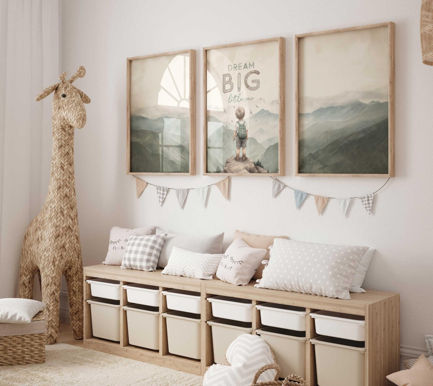 Dream Big Nursery Print, Boys Room Decor, Adventure Wall Art - WildfieldPrints