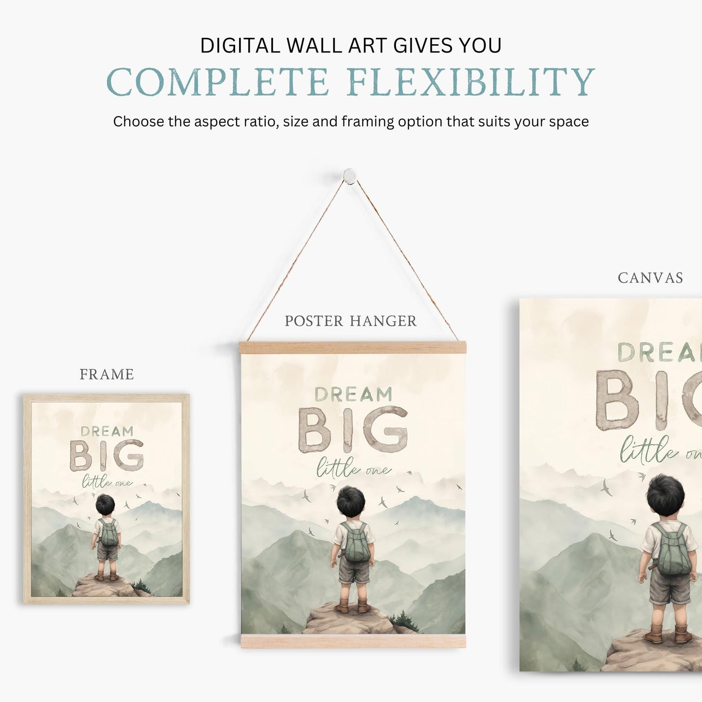Dream Big Nursery Wall Art, Adventure Theme, Boys Room Decor - WildfieldPrints
