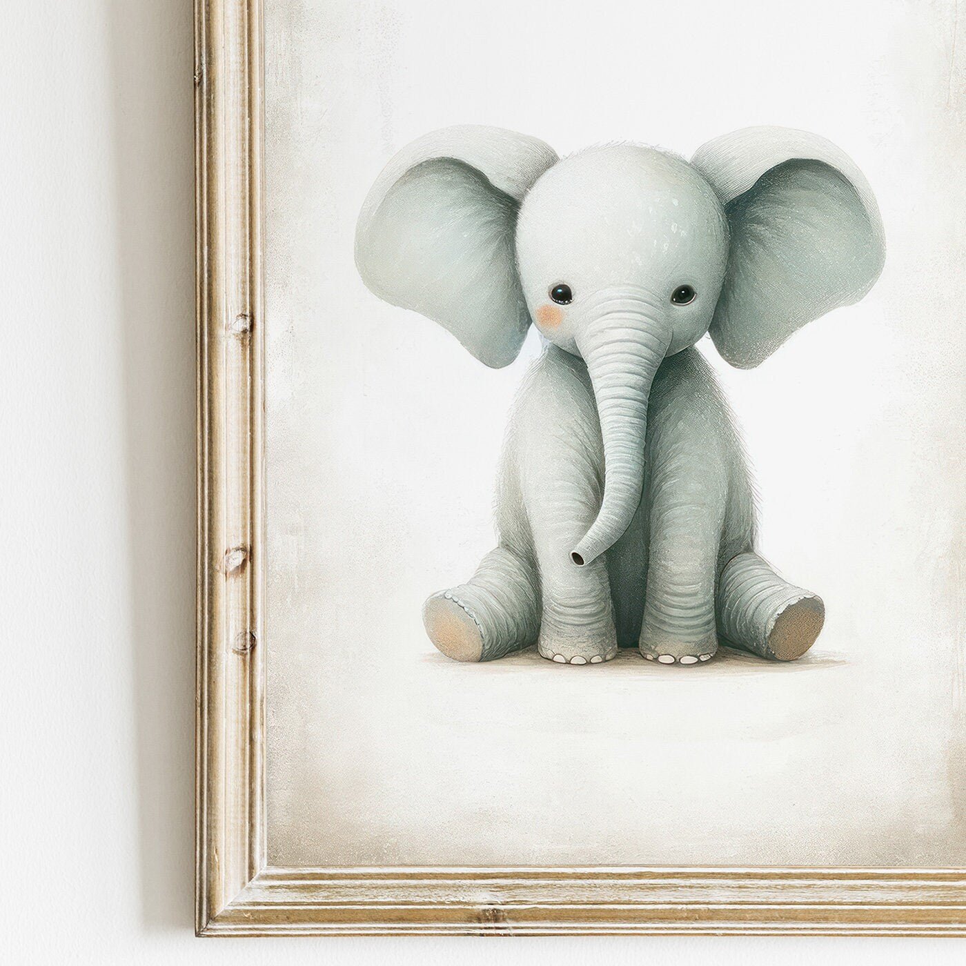 Elephant & Lion Baby Safari Prints, Vintage Nursery Animal Decor - WildfieldPrints