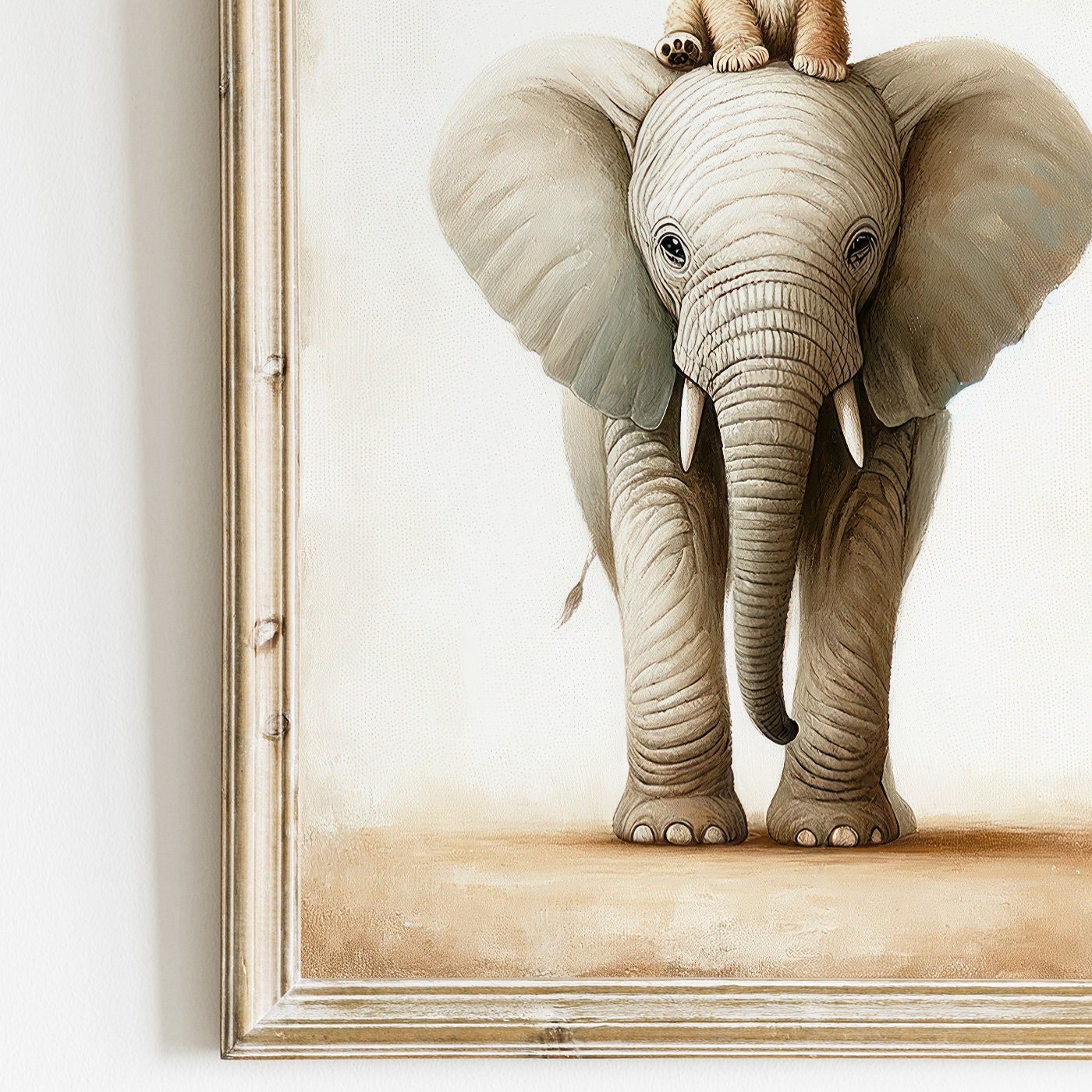 Elephant & Lion Nursery Wall Art, Safari Animal Room Decor, Cute Prints - WildfieldPrints