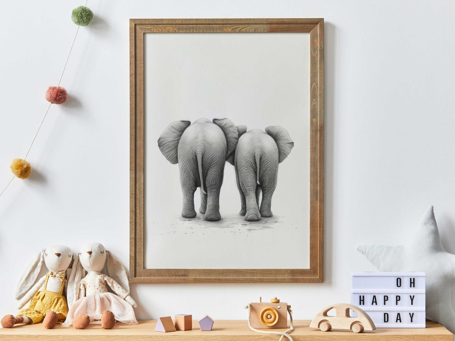 Elephant Wall Art, Safari Animal Decor, Kids Room Print - WildfieldPrints