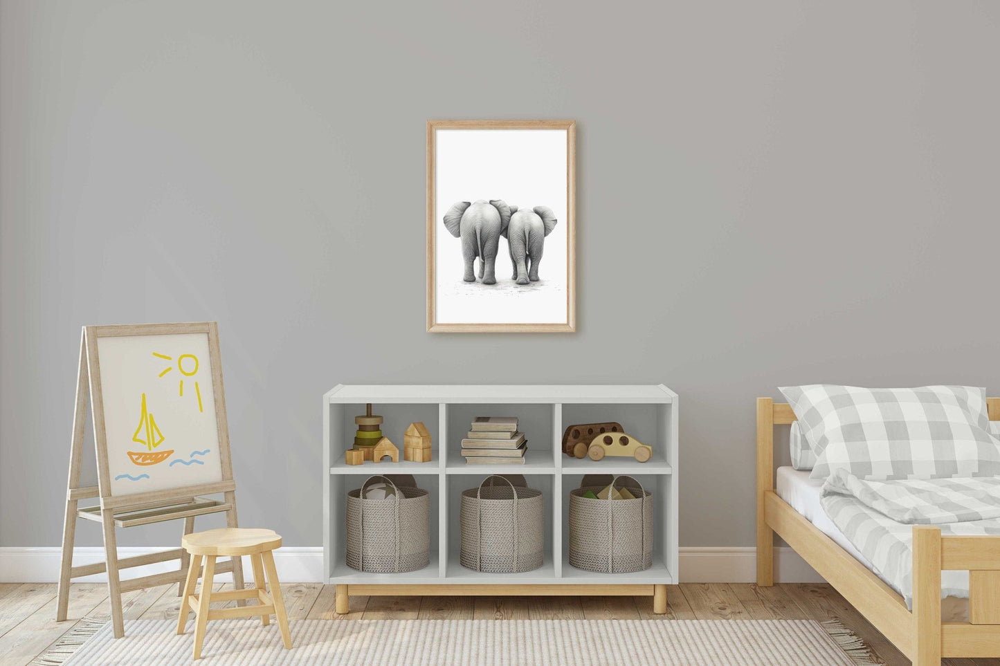 Elephant Wall Art, Safari Animal Decor, Kids Room Print - WildfieldPrints