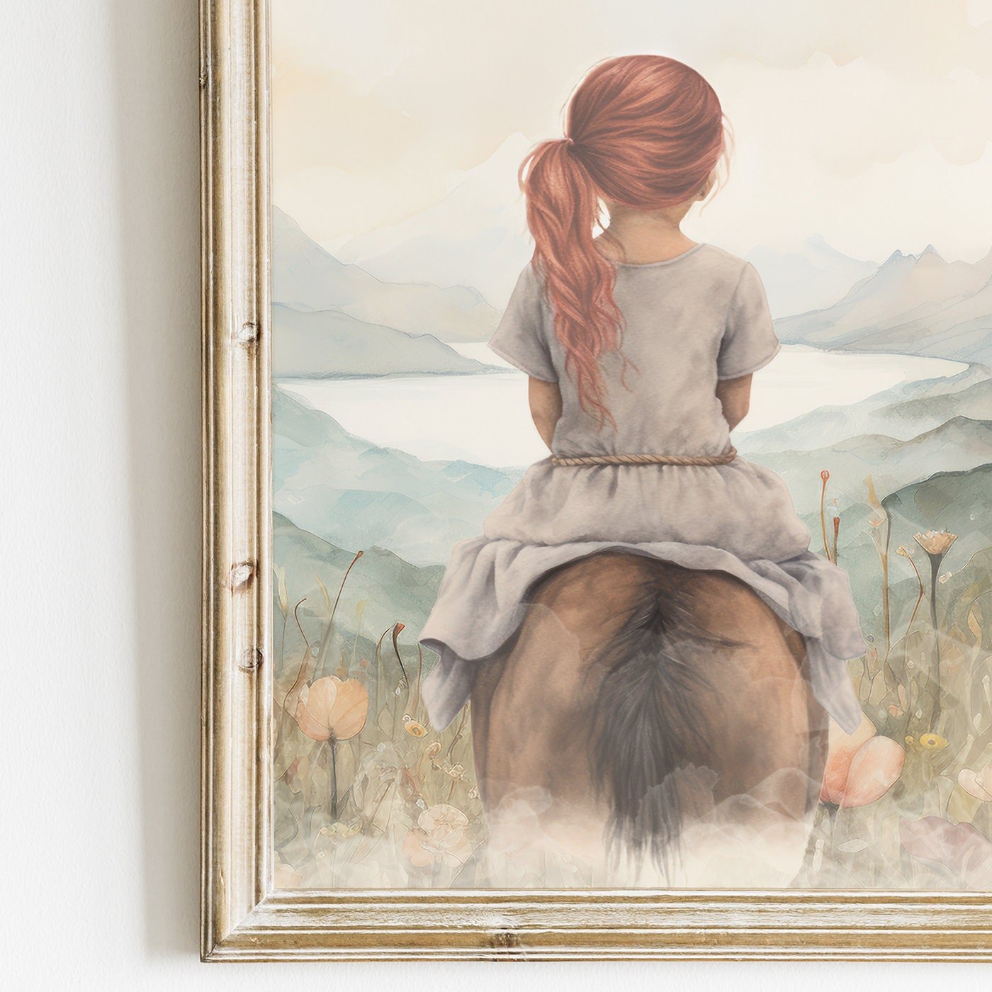 Enchanted Equestrian Adventure Prints, Vintage Watercolor Nursery Decor - WildfieldPrints