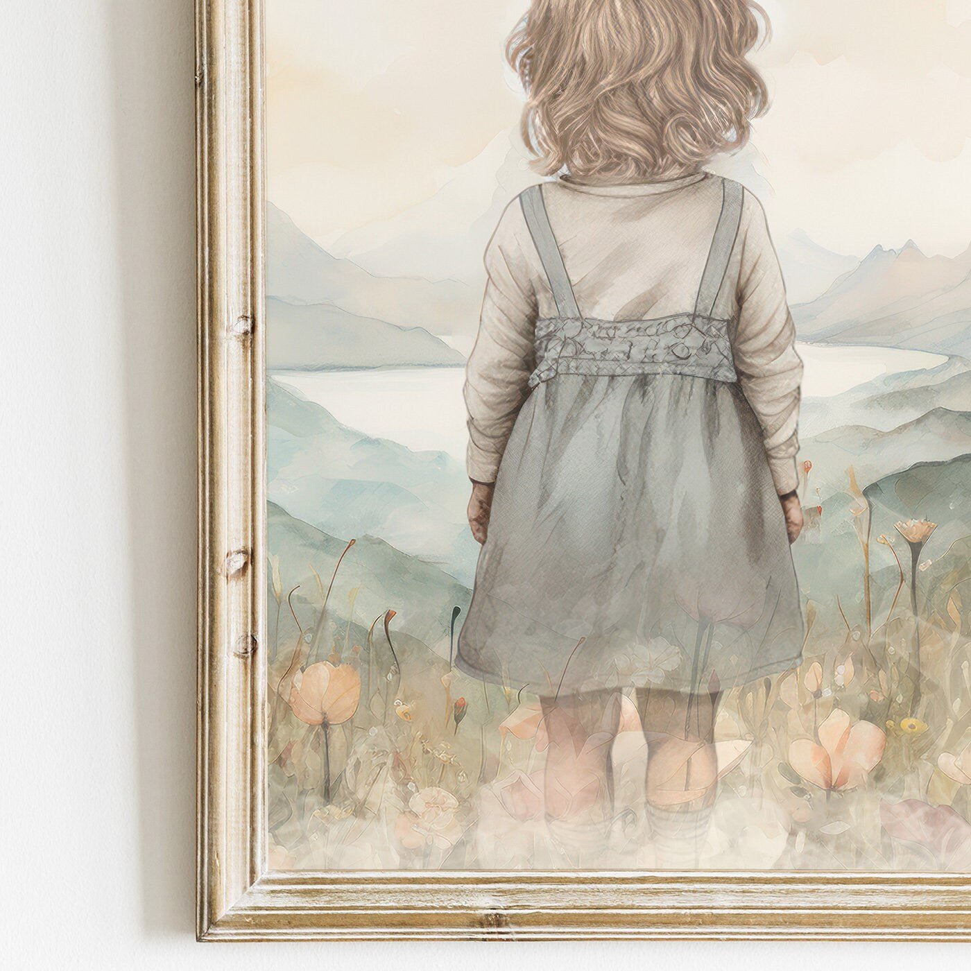 Enchanted Wildflower Triptych Art Prints, Vintage Girl Nursery Decor - WildfieldPrints