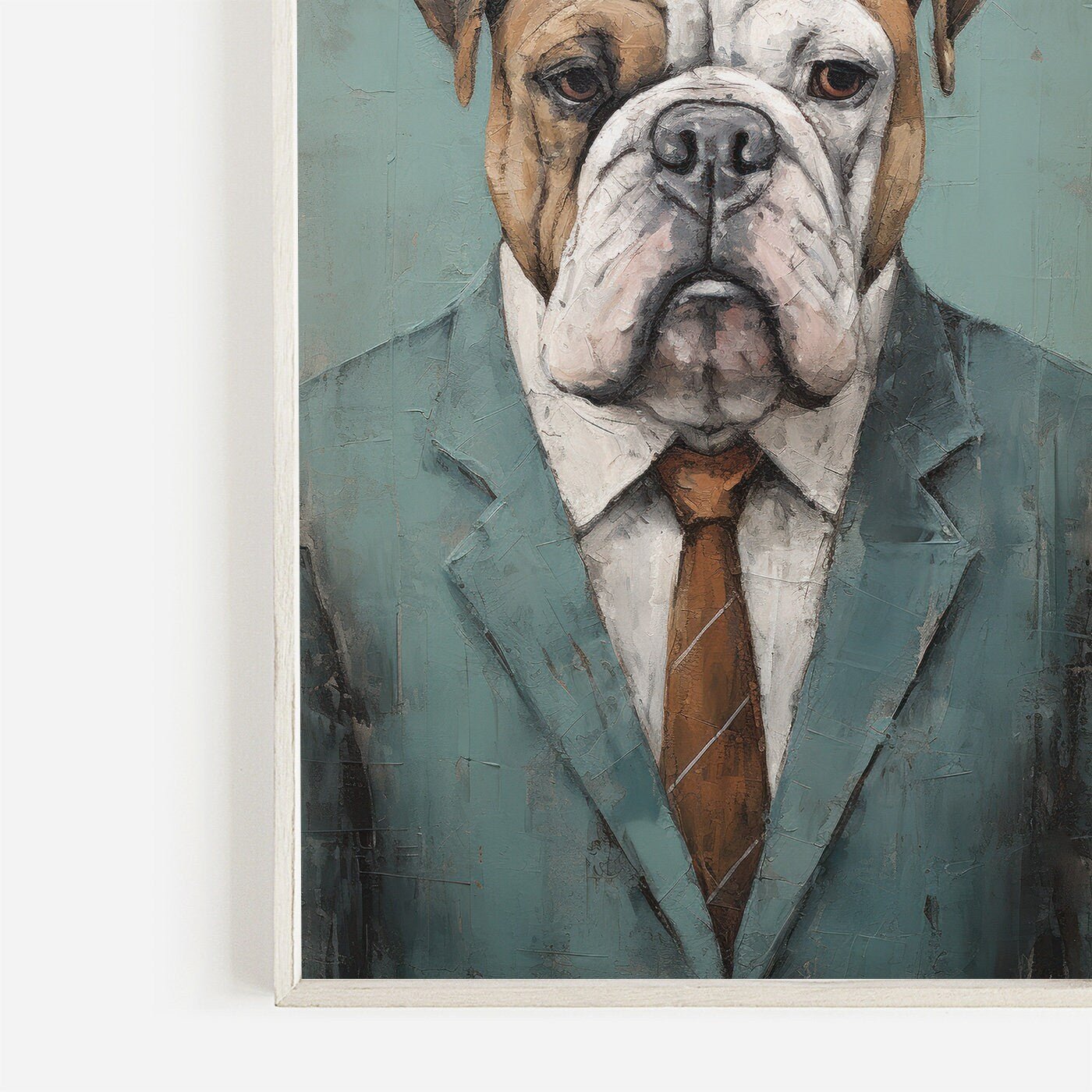 English Bulldog Art, Vintage Dog Print, Rustic Bulldog Decor - WildfieldPrints