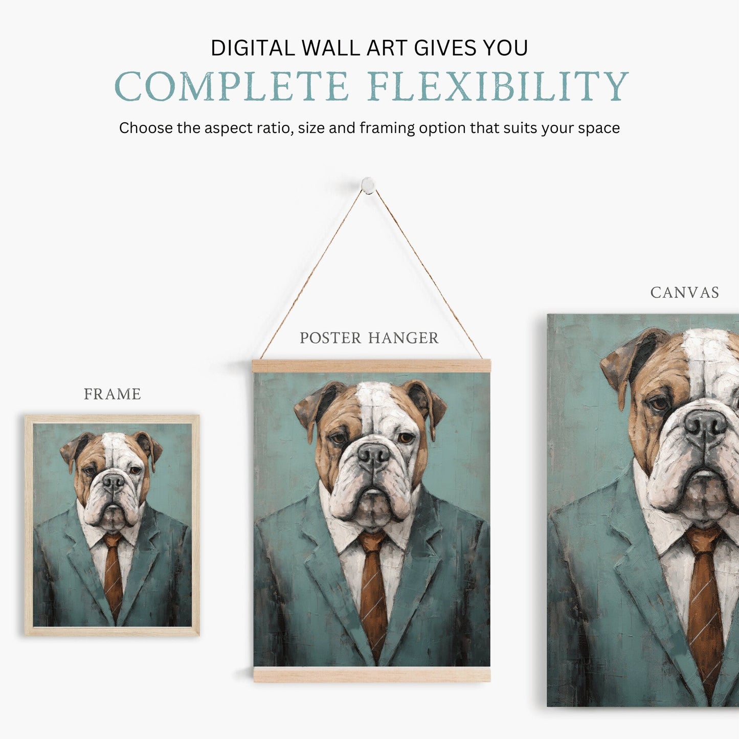 English Bulldog Art, Vintage Dog Print, Rustic Bulldog Decor - WildfieldPrints