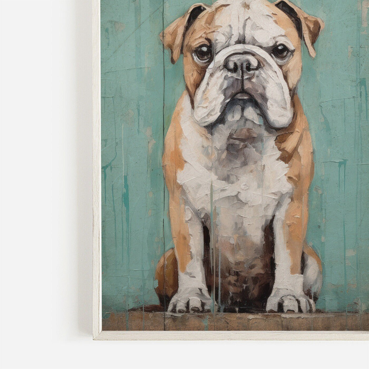 English Bulldog Wall Art, Vintage Dog Portrait, Gift for Dog Lovers - WildfieldPrints