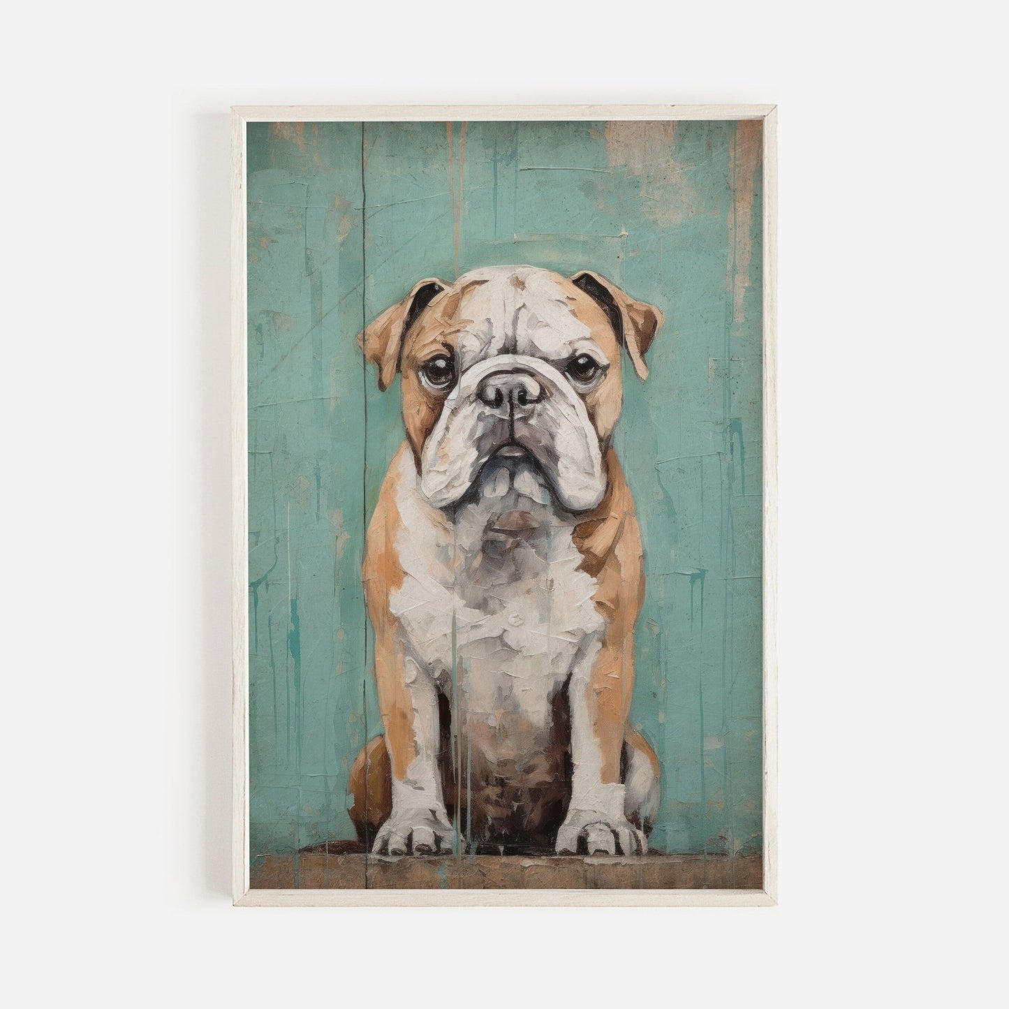 English Bulldog Wall Art, Vintage Dog Portrait, Gift for Dog Lovers - WildfieldPrints