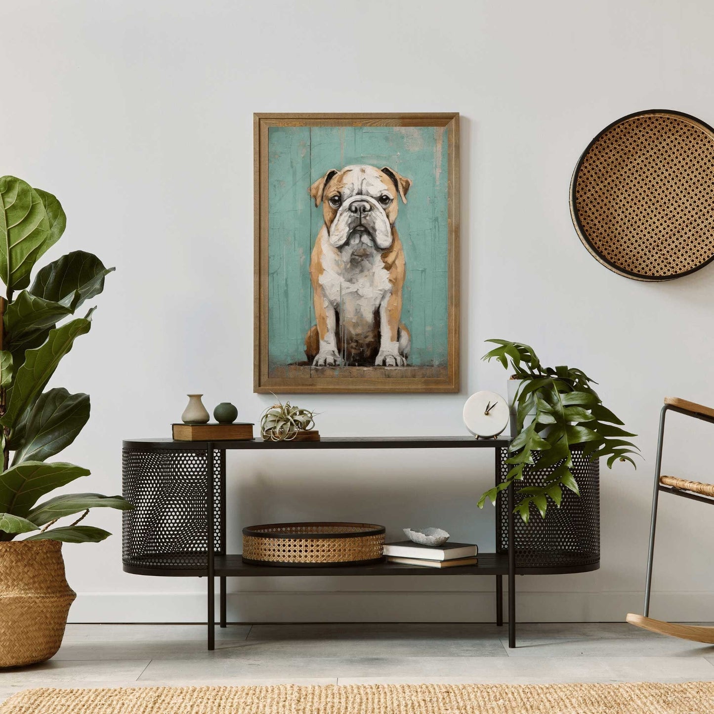 English Bulldog Wall Art, Vintage Dog Portrait, Gift for Dog Lovers - WildfieldPrints