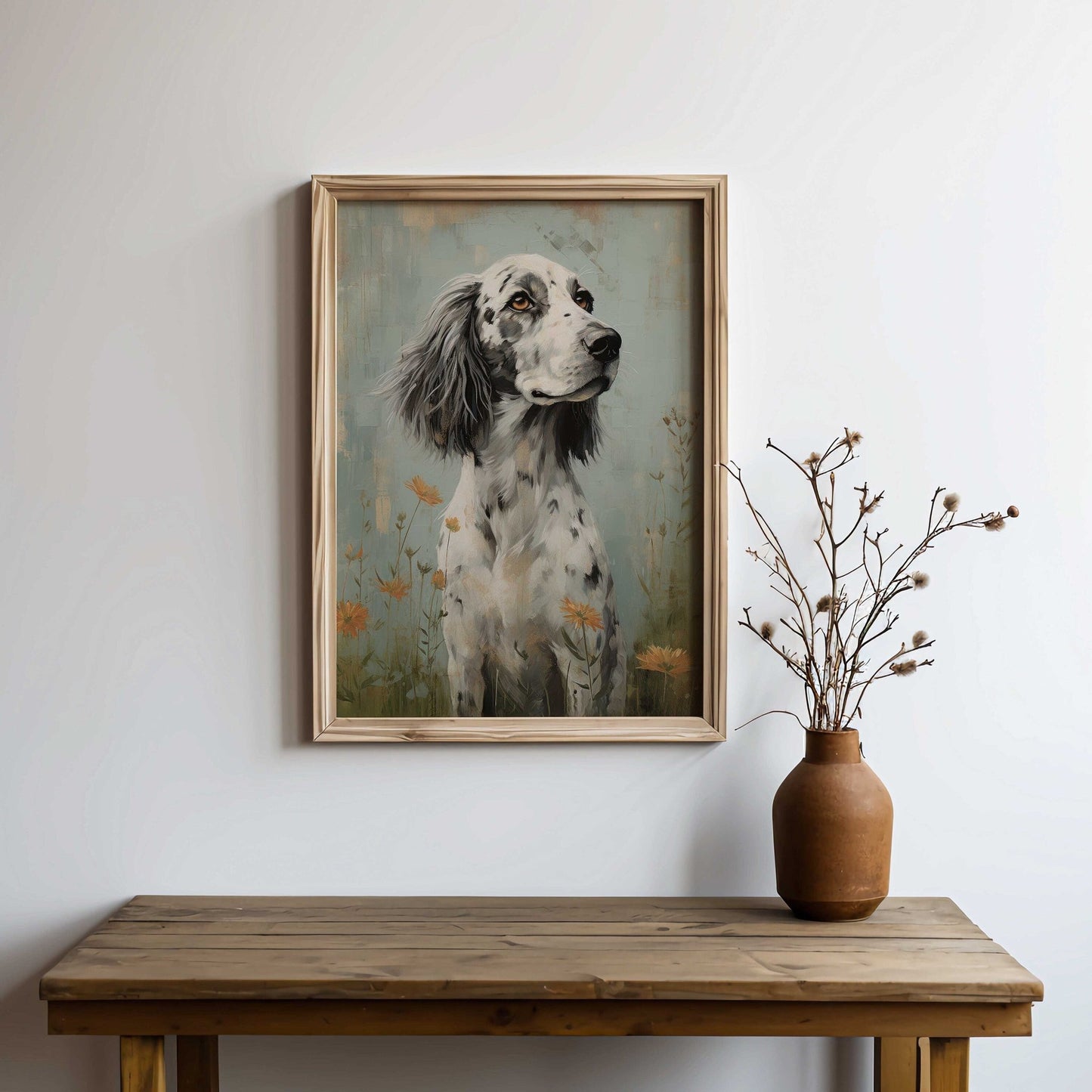 English Setter Art Print, Vintage Dog Portrait, Unique Canine Decor - WildfieldPrints