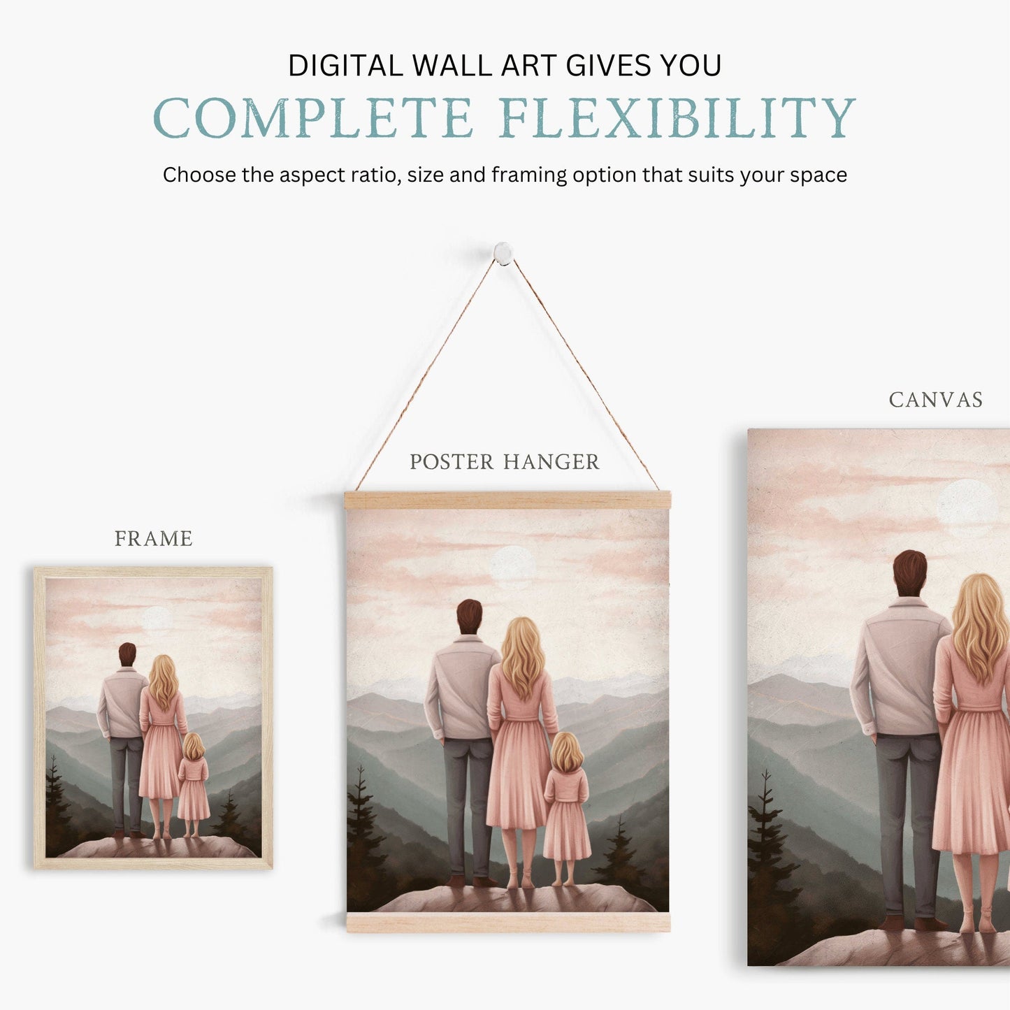 Family Bond Art, Adventure Wall Decor, Mother and Daughter Connection - WildfieldPrints