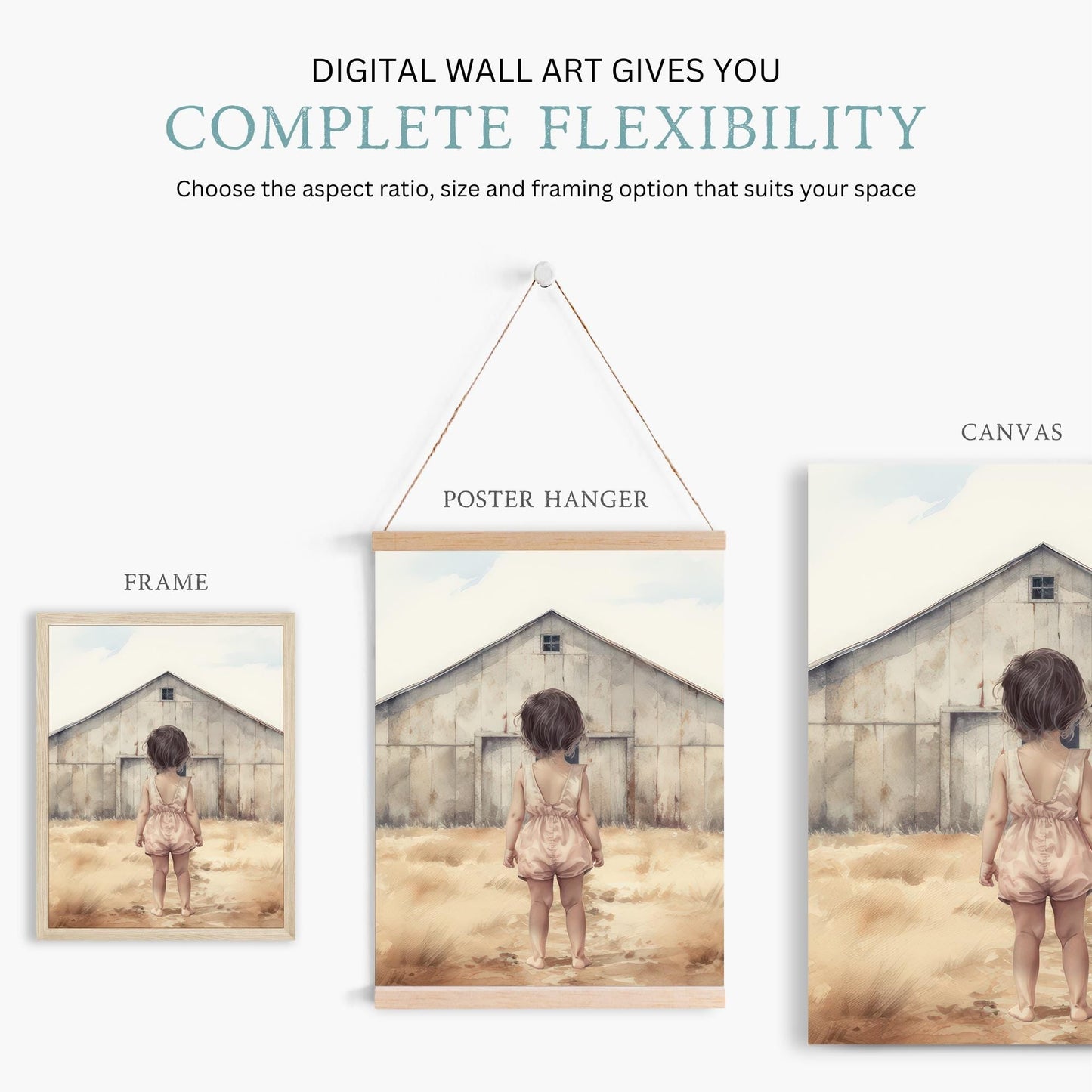 Farm Animal Nursery Art, Charming Decor for Little Ones, Girls Room - WildfieldPrints