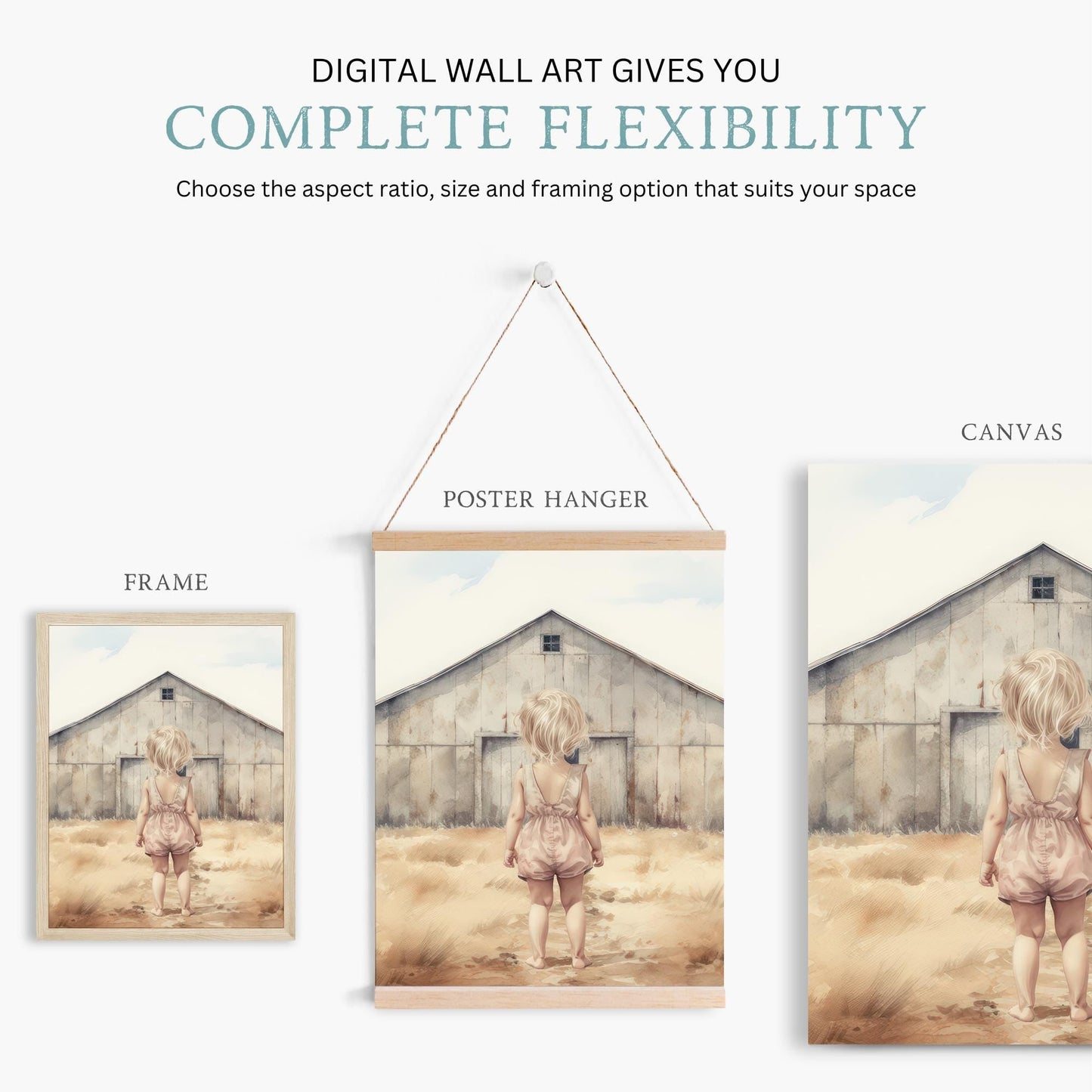 Farm Animal Nursery Decor, Farmhouse Style, Geese & Goats Print - WildfieldPrints