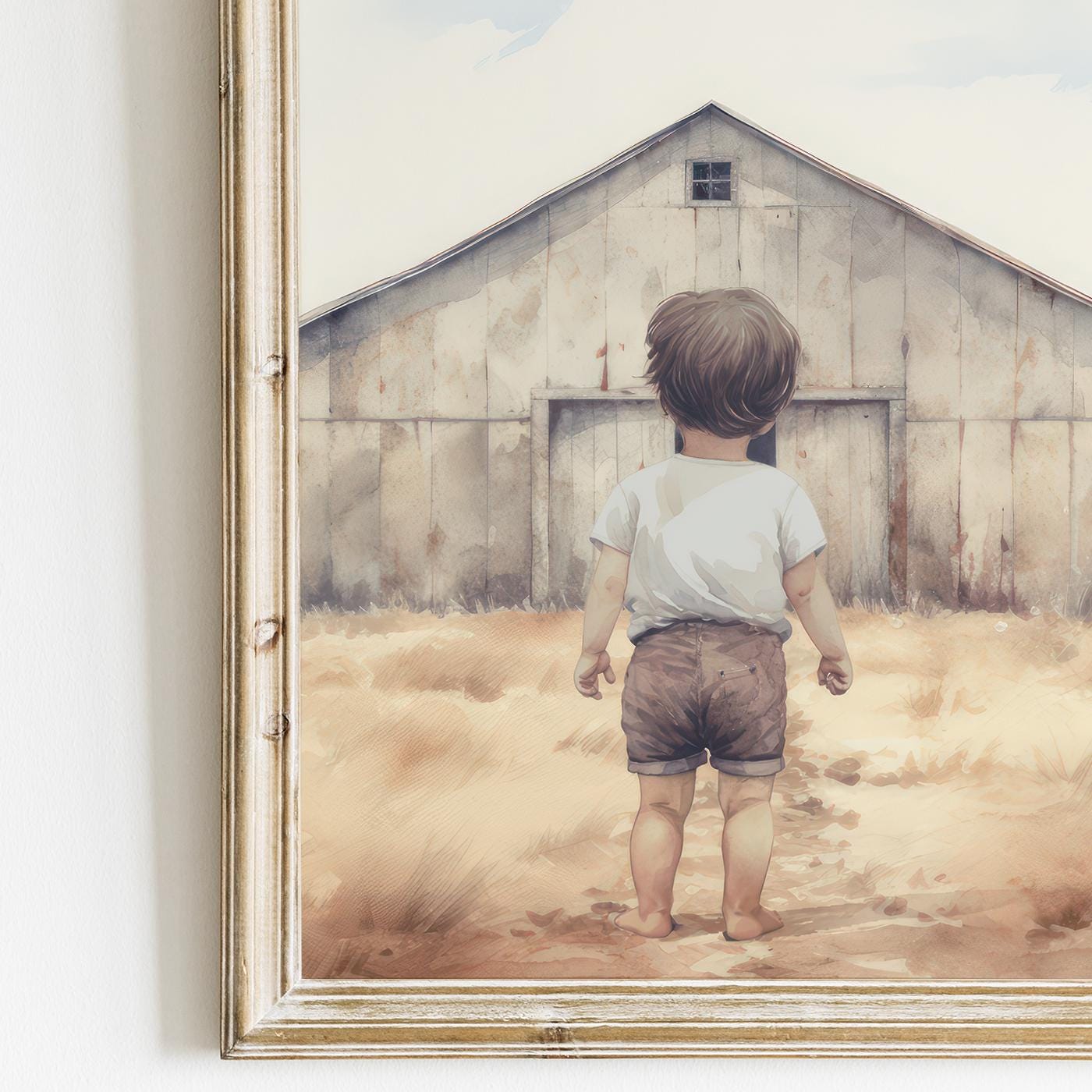 Farm Animal Print, Rustic Boys Room Decor, Goats & Geese Artwork - WildfieldPrints