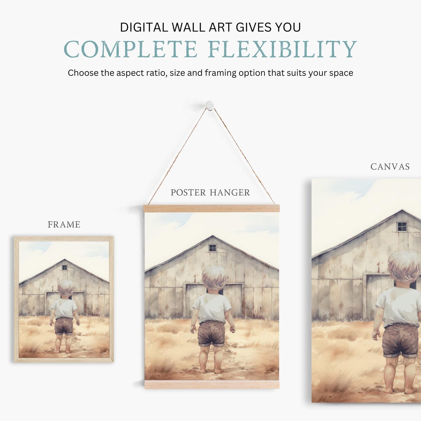 Farm Animal Prints, Rustic Nursery Decor, Goats & Geese Art - WildfieldPrints