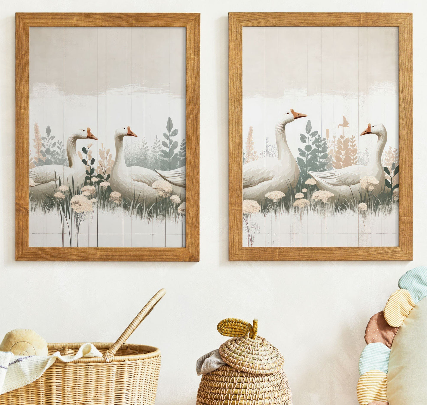 Farm Goose Wall Art, Vintage Animal Print, Rustic Home Decor - WildfieldPrints