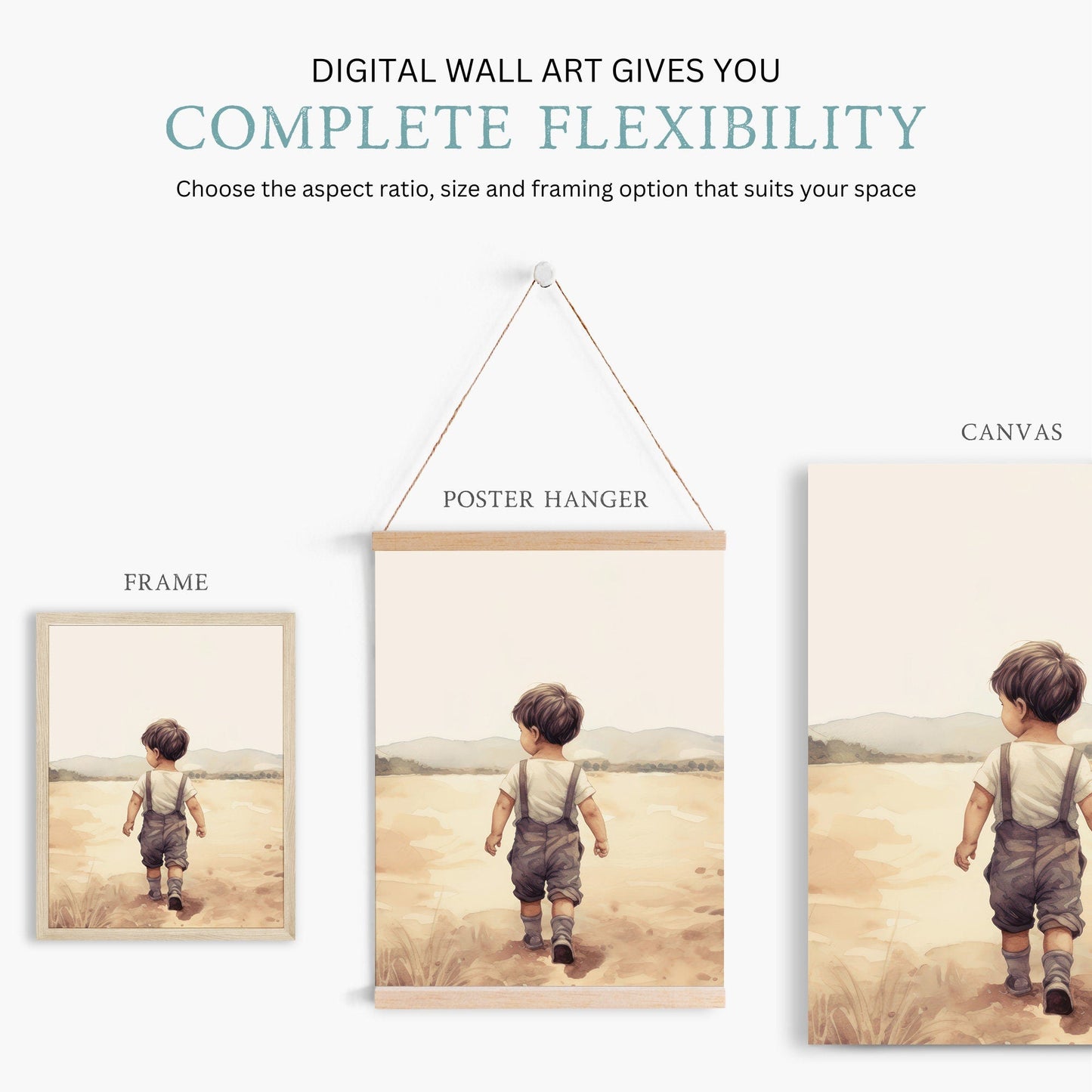 Farmhouse Nursery Decor, Little Farm Boy Art, Country Style Wall Decor - WildfieldPrints