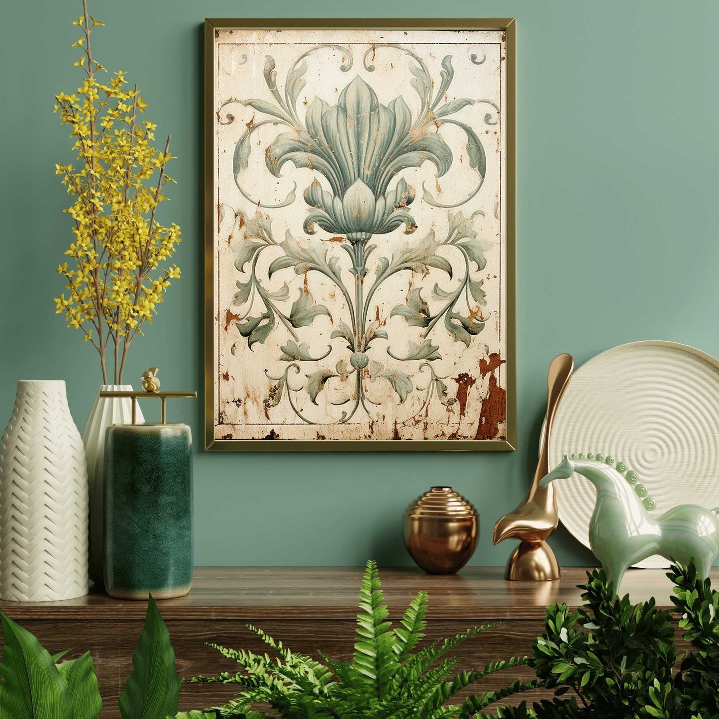 Farmhouse Ornamental Art, Rustic Home Decor, Vintage Wall Accent - WildfieldPrints