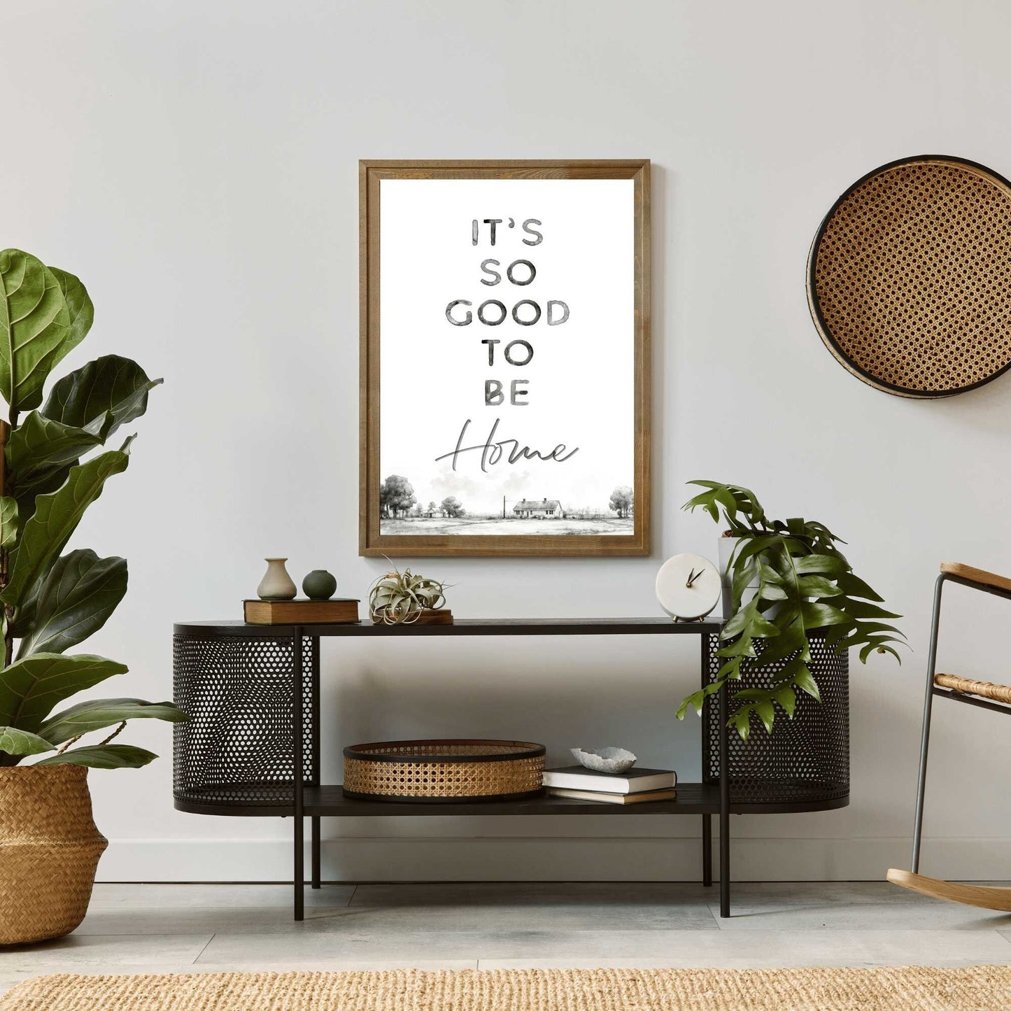 Farmhouse Quote Wall Art, Vintage Watercolor Decor, Home Sweet Home Print - WildfieldPrints